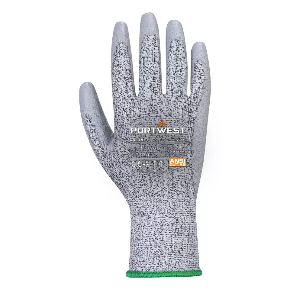 Portwest VA620G7R, Vending LR Cut PU Palm Glove, Grey, image 1, gallery thumbnail
