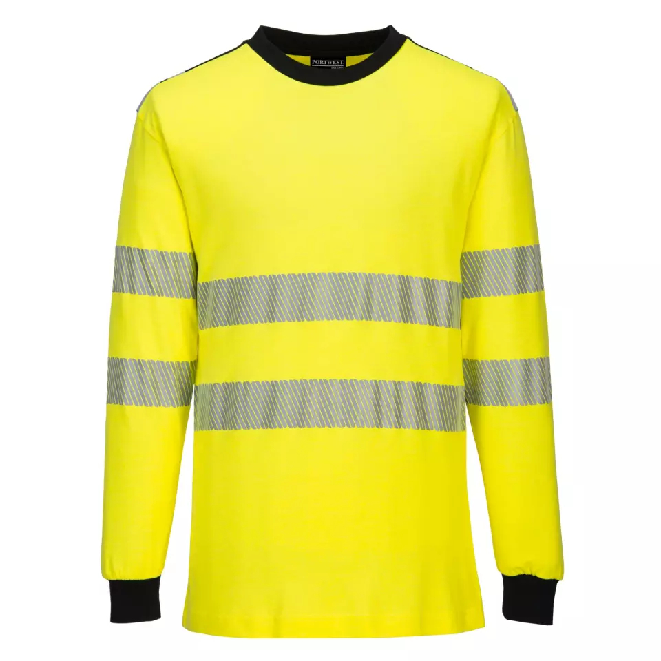 Portwest FR701YBR, PW3 FR Modaflame Hi-Vis T-Shirt, Yellow/Black, image 1, gallery thumbnail