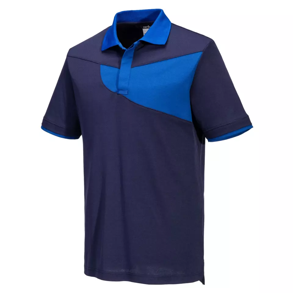 Portwest PW210NRR, PW2 Cotton Comfort Polo Shirt S/S, Navy/Royal, image 5, gallery thumbnail