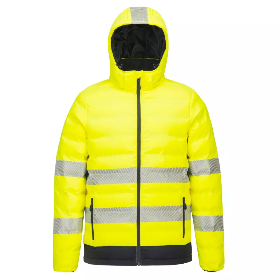 Portwest S548YBR, Hi-Vis Ultrasonic Heated Tunnel Jacket, Yellow/Black, image 5, gallery thumbnail