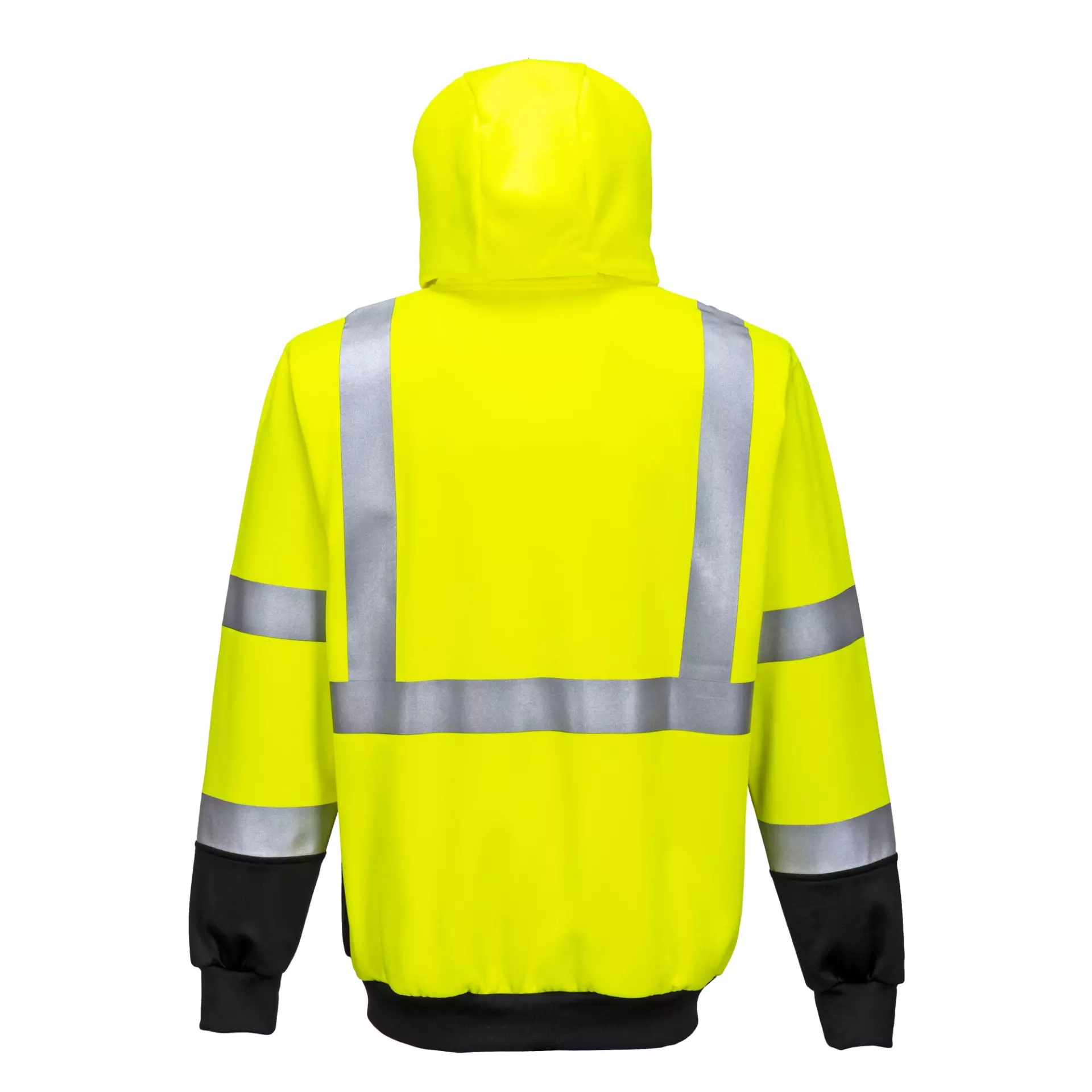 Portwest B315YBR, Hi-Vis Contrast Zipped Hoodie, Yellow/Black, image 3