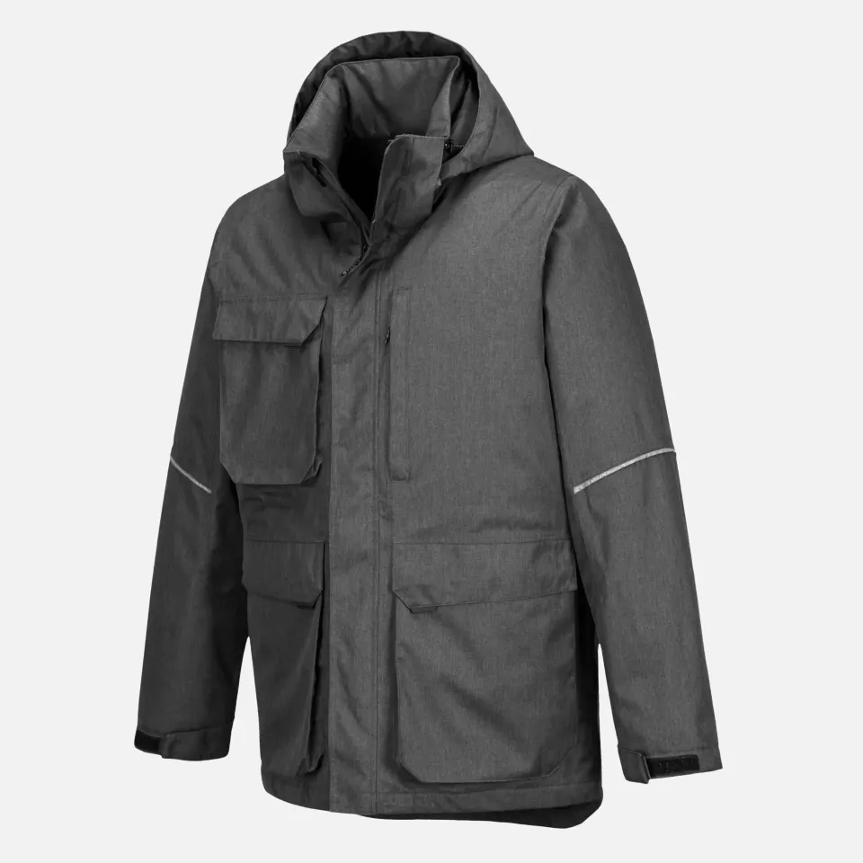Portwest KX360GMR, KX3 Winter Parka Jacket, Grey Marl, image 3, gallery thumbnail