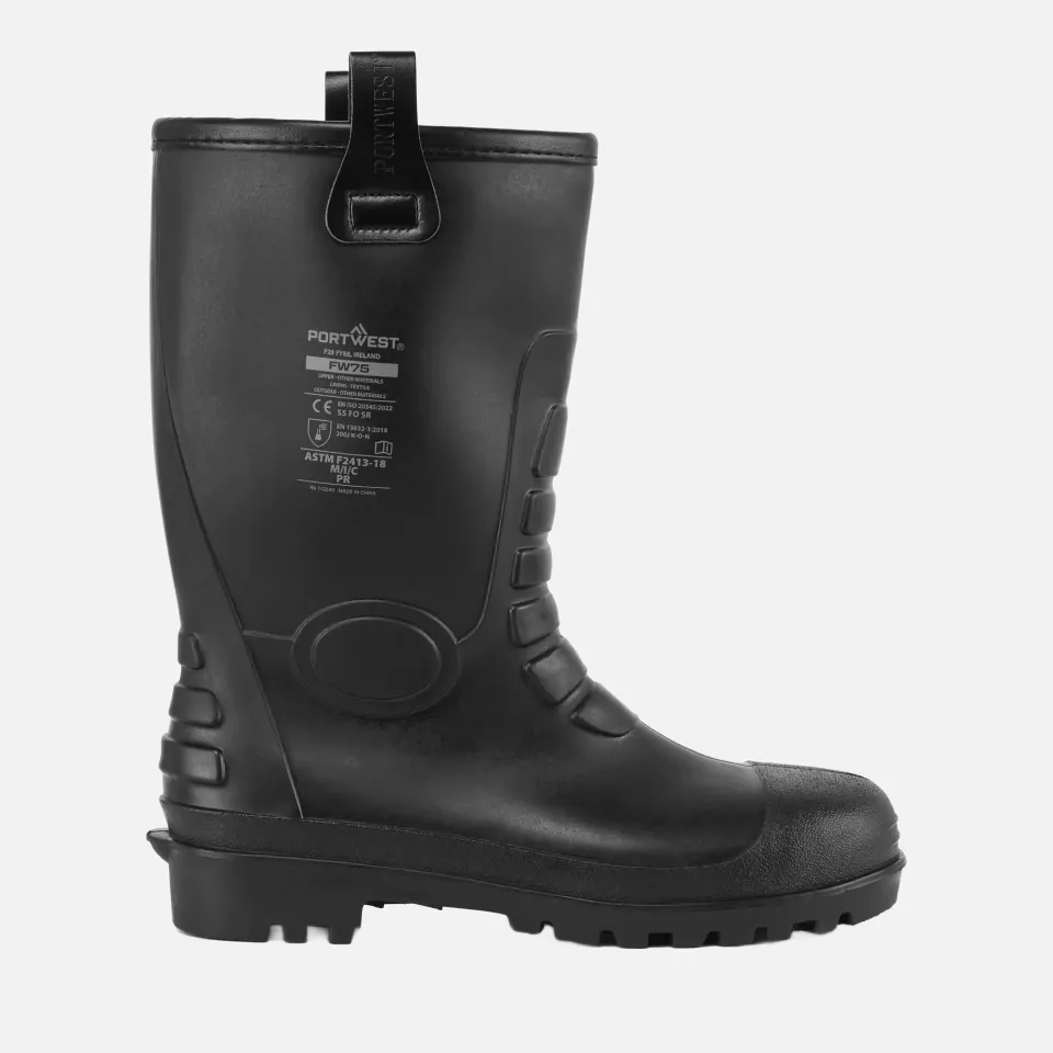 Portwest FW75BKR, Steel PVC Rigger Boot S5 FO, Black, image 1, gallery thumbnail
