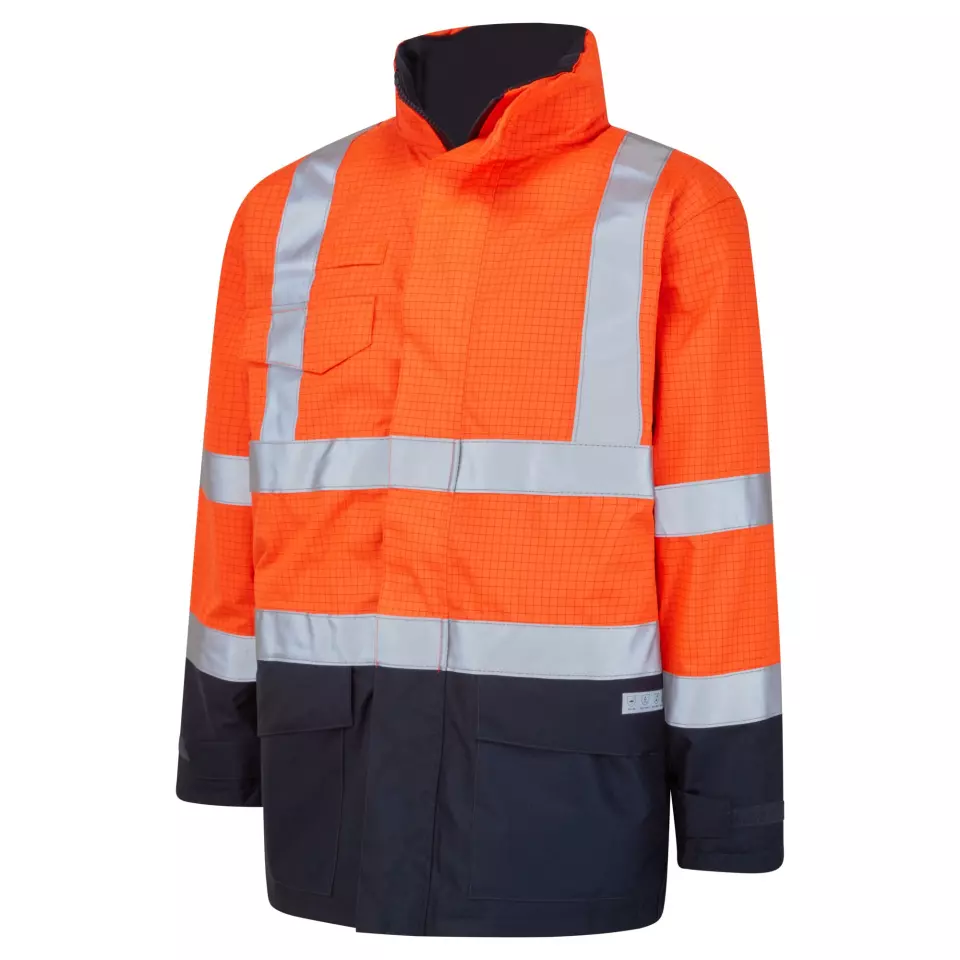 Portwest S779ONR, Bizflame Rain Warnschutz Multischutz Jacke, Orange/Marine, image 3, gallery thumbnail