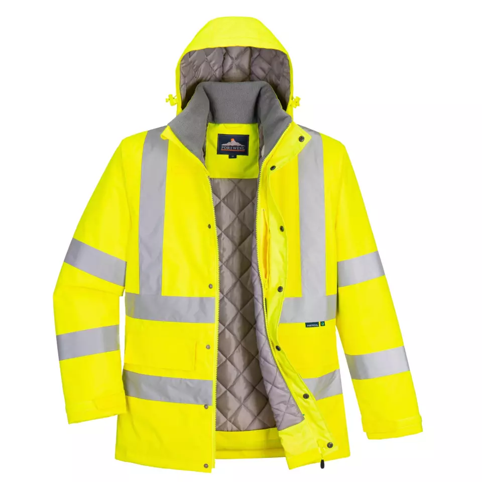 Portwest EC60YER, Eco Hi-Vis Winter Jacket, Yellow, image 3, gallery thumbnail