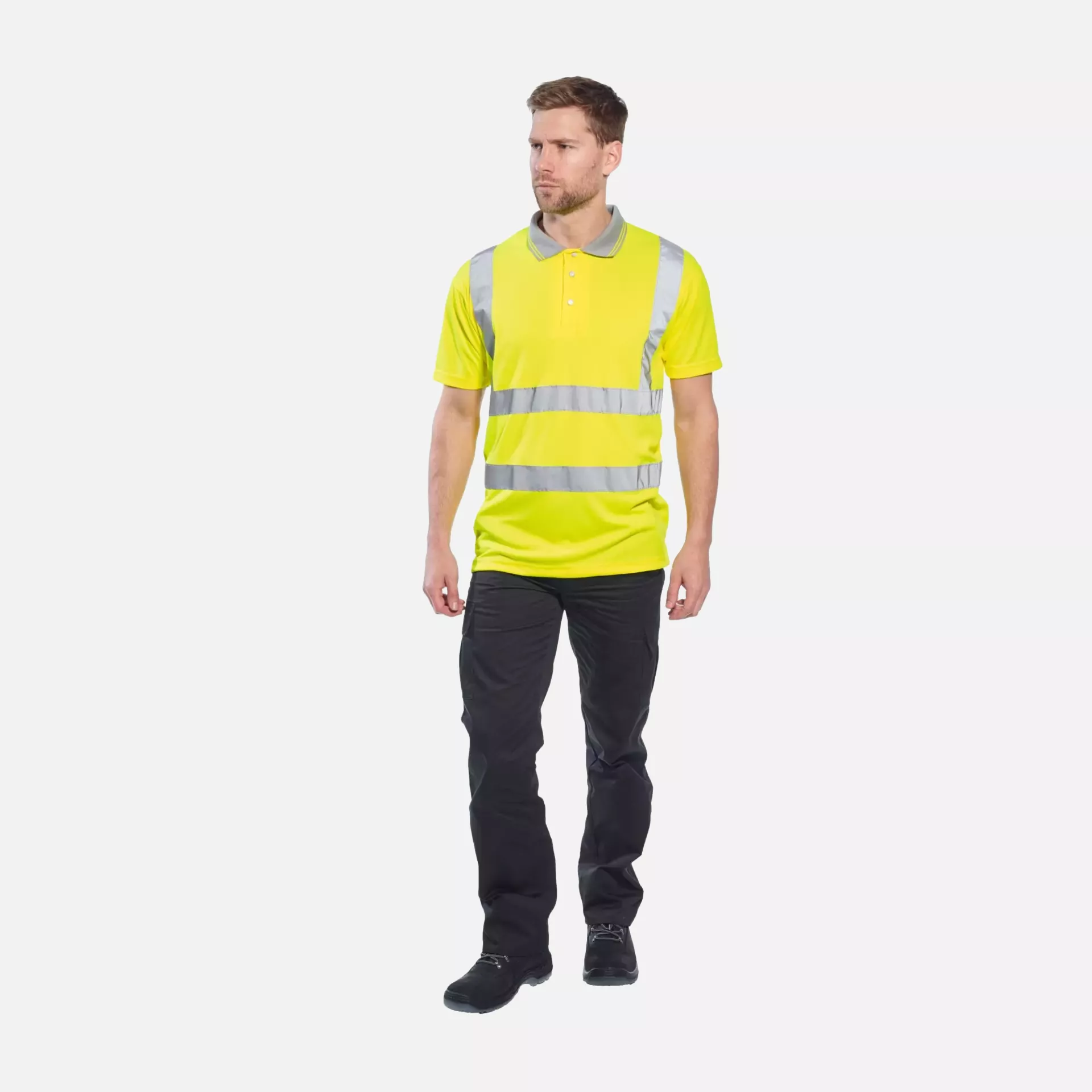 Portwest S477YER, Hi-Vis Polo Shirt S/S, Yellow, image 3