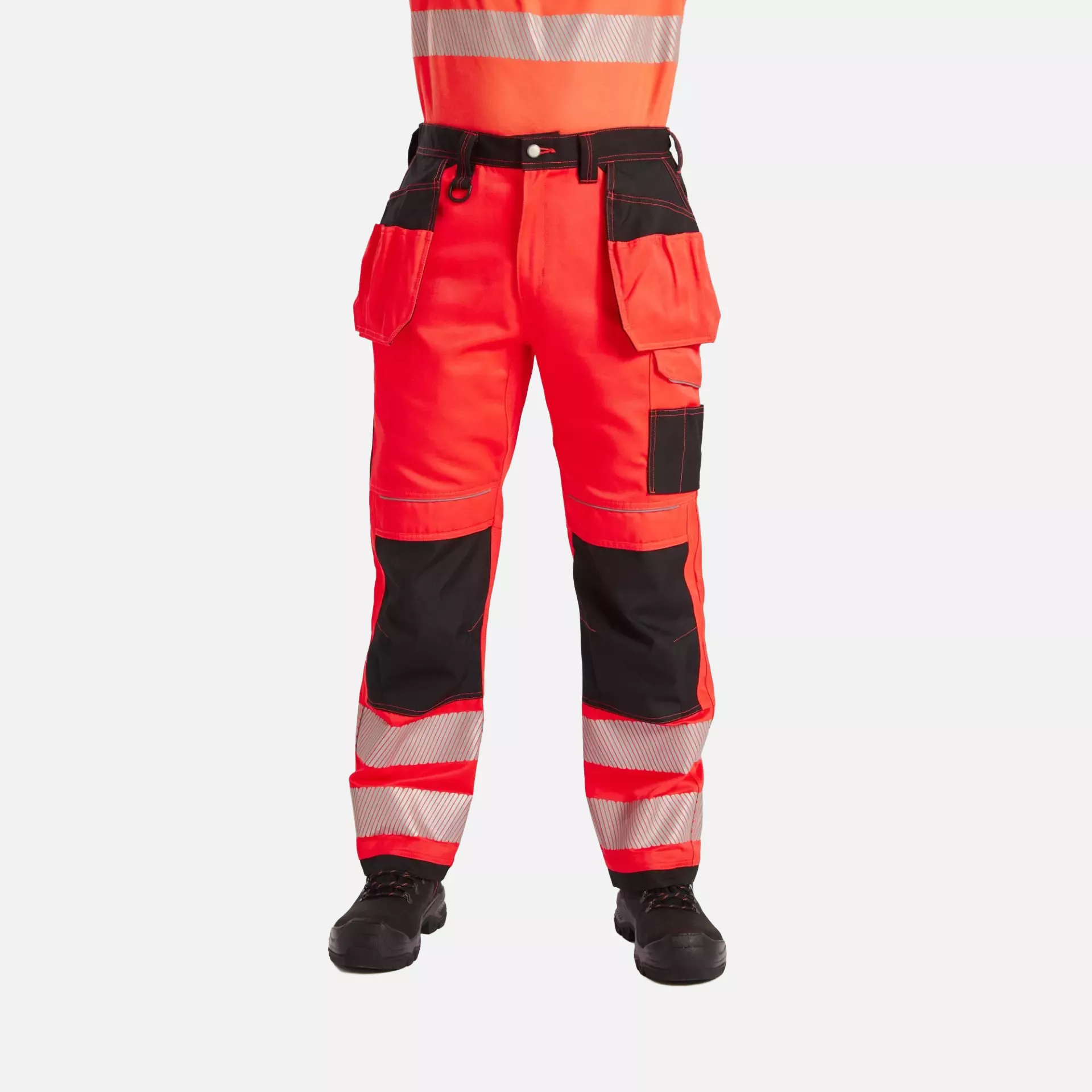 Portwest T501RBK, PW3 Hi-Vis Arbeitshose mit Holstertaschen, Rot/Schwarz, image 5