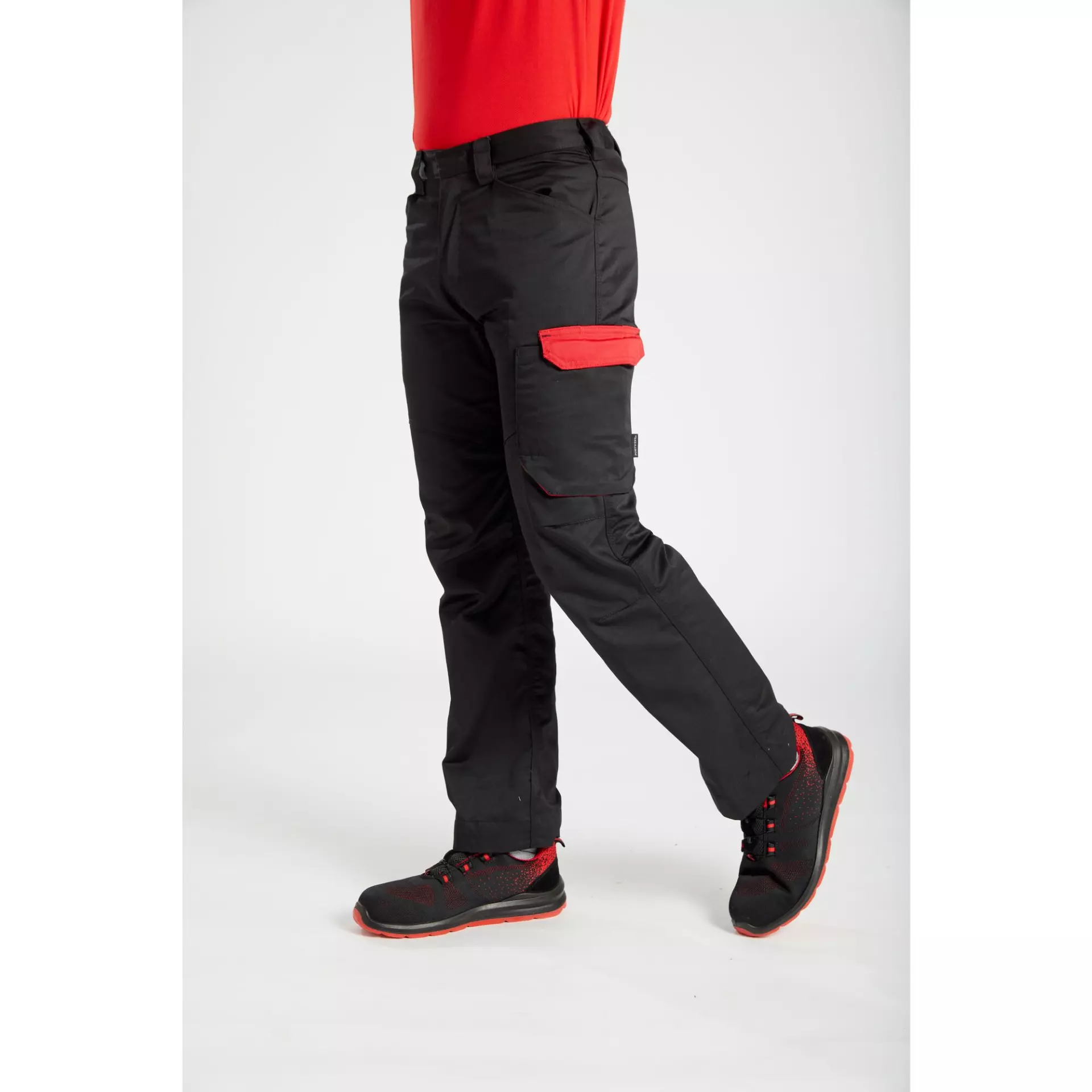 Portwest PW240BDR, PW2 Service Trousers, Black/Red, image 2