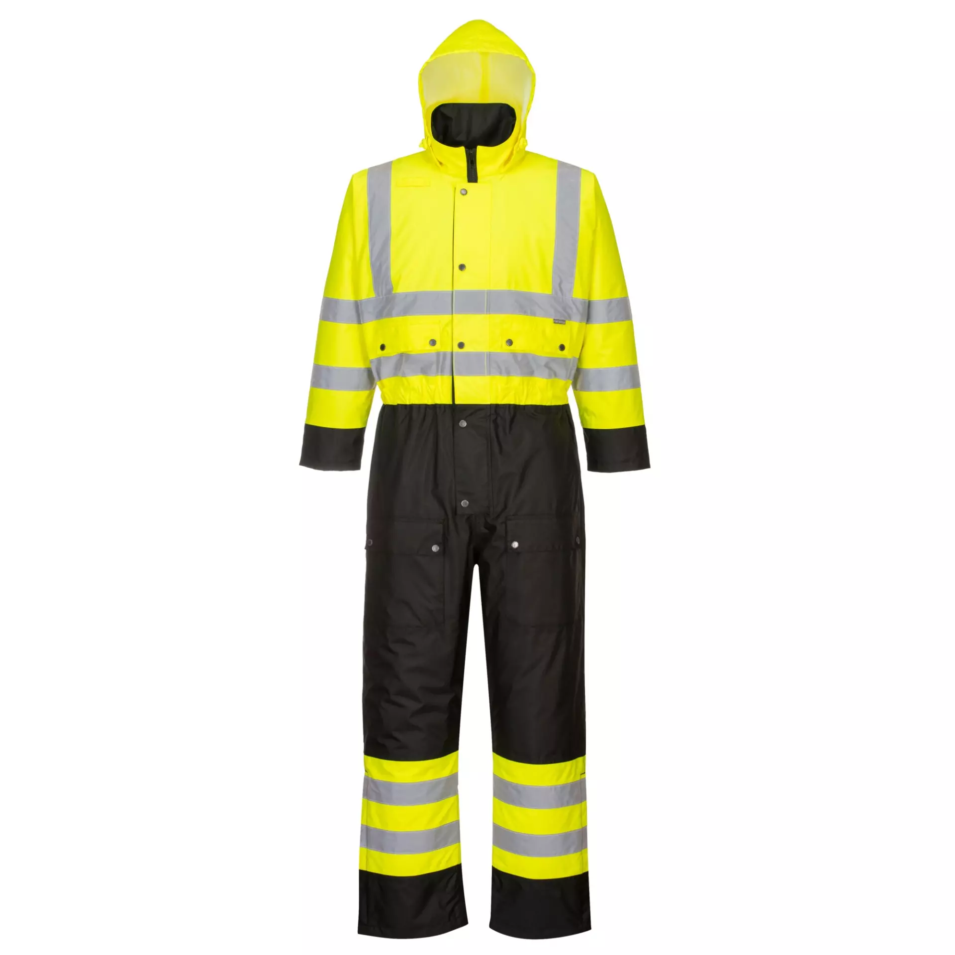 Portwest S485YBR, Hi-Vis Contrast Winter Coverall, Yellow/Black, image 1