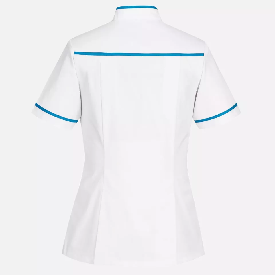 Portwest LW21WAR, Medical Tunic, White/Aqua, image 2, gallery thumbnail