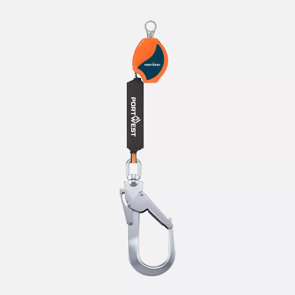 Portwest FP80O8R, 2m Self Retract Lifeline 140kg, Orange/Black, image 1, gallery thumbnail