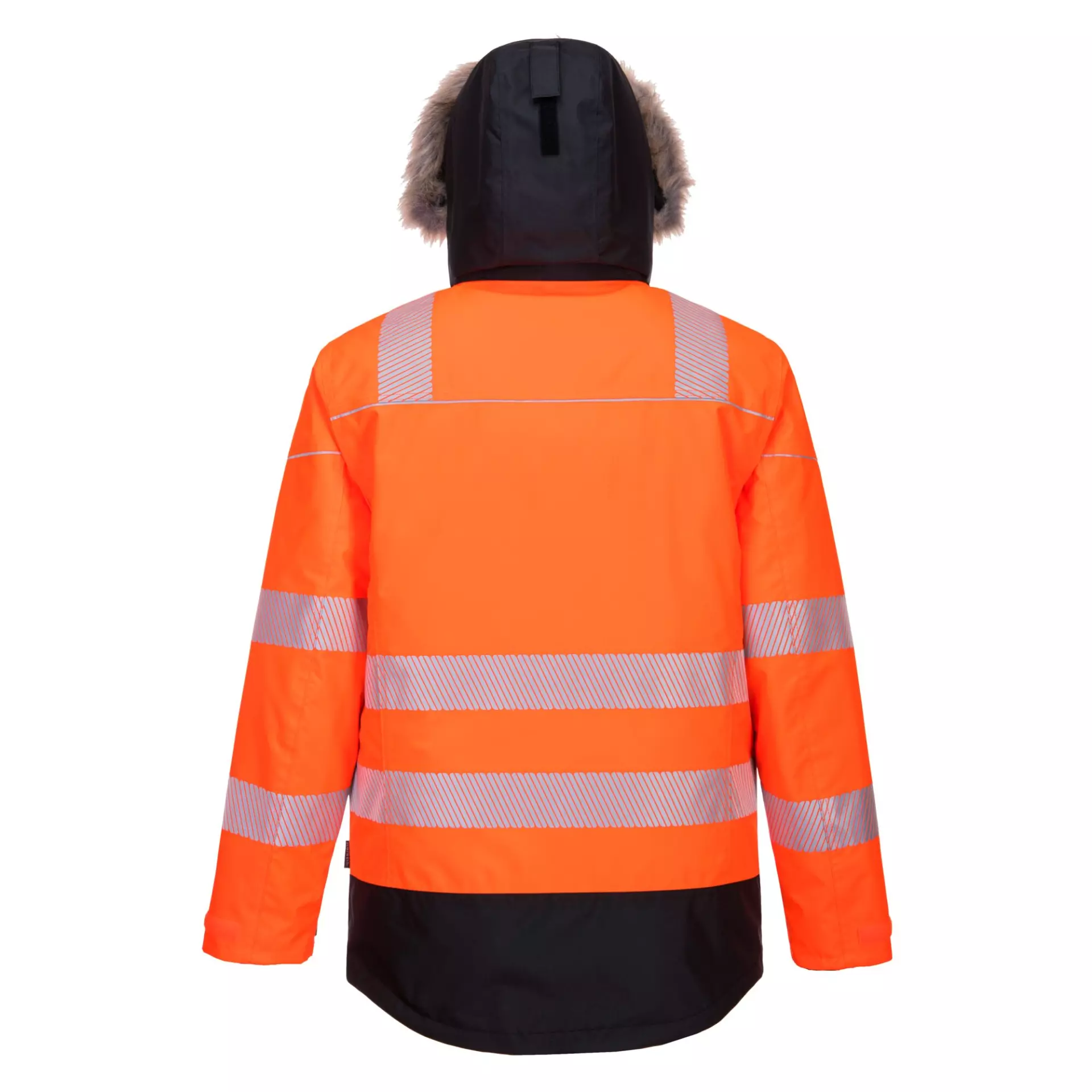 Portwest PW369OBR, PW3 Hi-Vis Winter Parka Jacket, Orange/Black, image 2