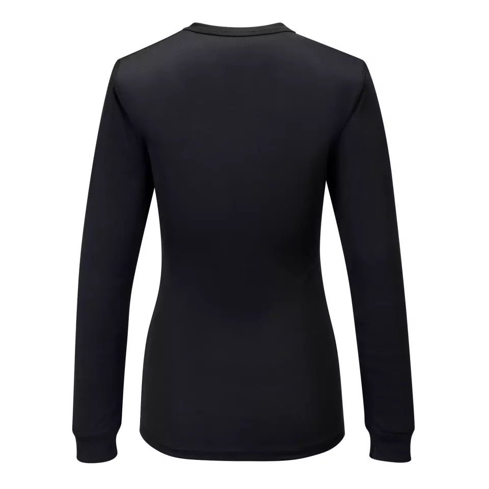 Portwest B136BKR, Women's Baselayer Top L/S, Black, image 2, gallery thumbnail