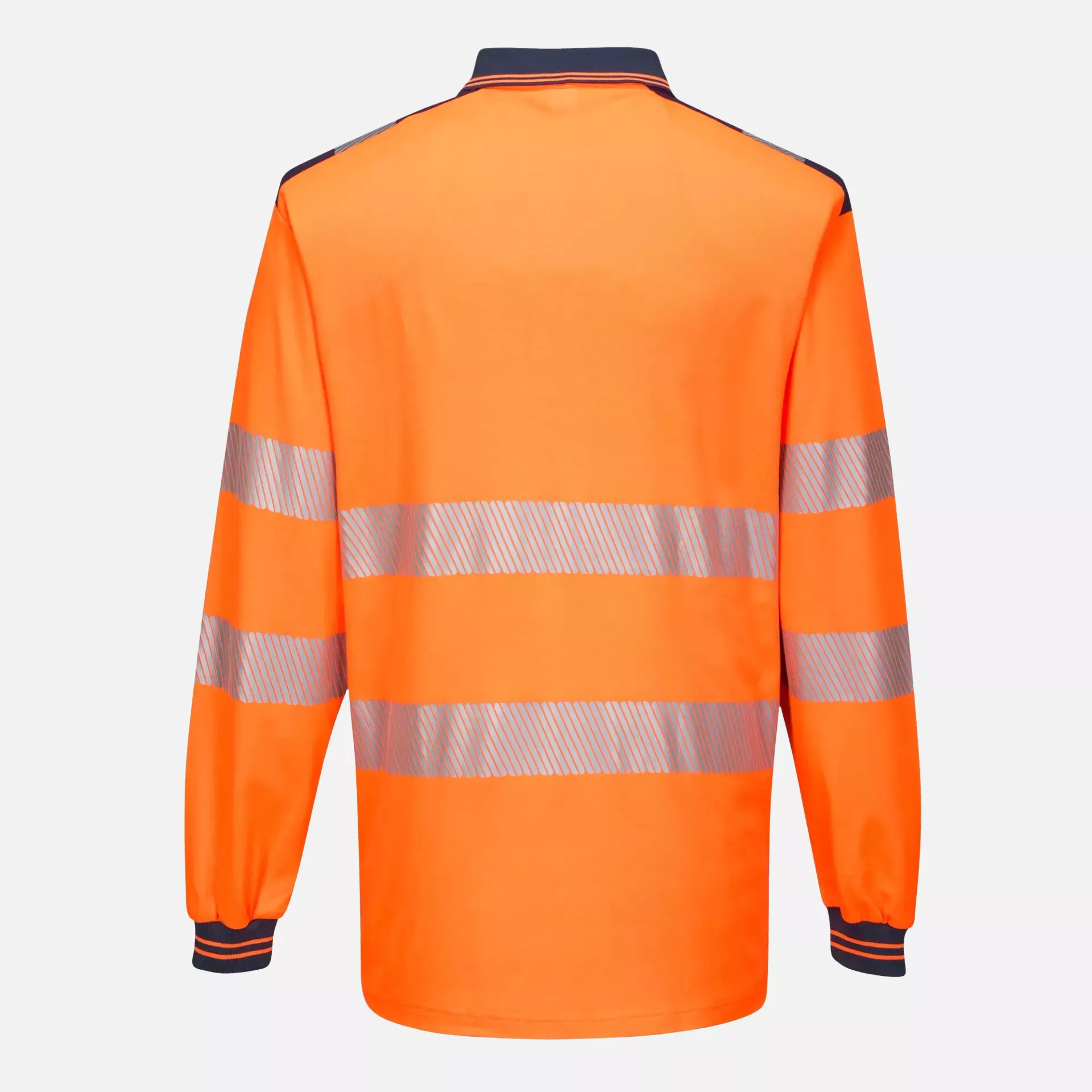 Portwest T184ONR, PW3 Hi-Vis Cotton Comfort Langarm-Poloshirt, Orange/Marine, image 2