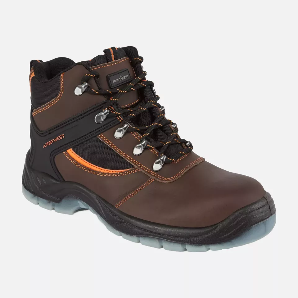 Portwest FW69BRR, Steel Leather Hiker Boot S3 SRC, Brown, image 2, gallery thumbnail