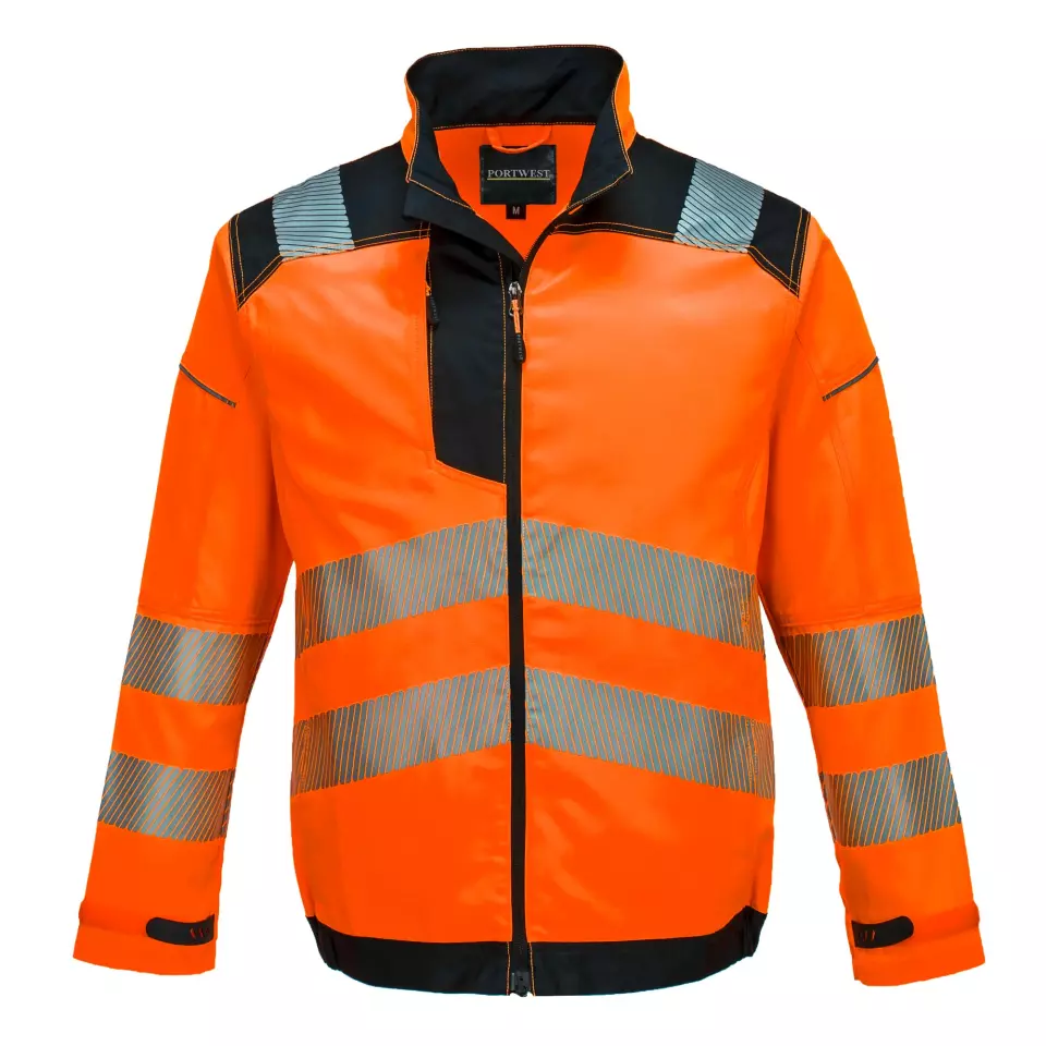 Portwest T500OBR, PW3 Hi-Vis Work Jacket, Orange/Black, image 10, gallery thumbnail