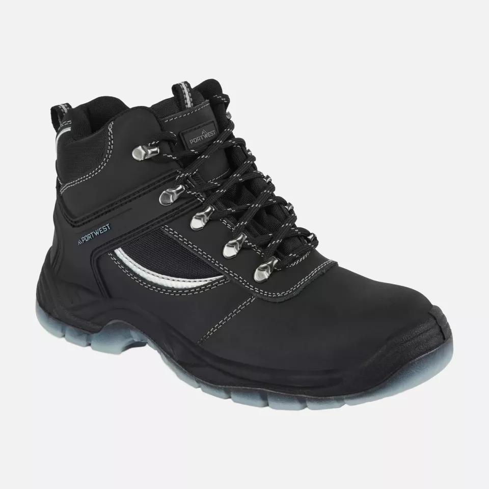 Portwest FW69BKR, Steel Leather Hiker Boot S3 SRC, Black, image 3, gallery thumbnail