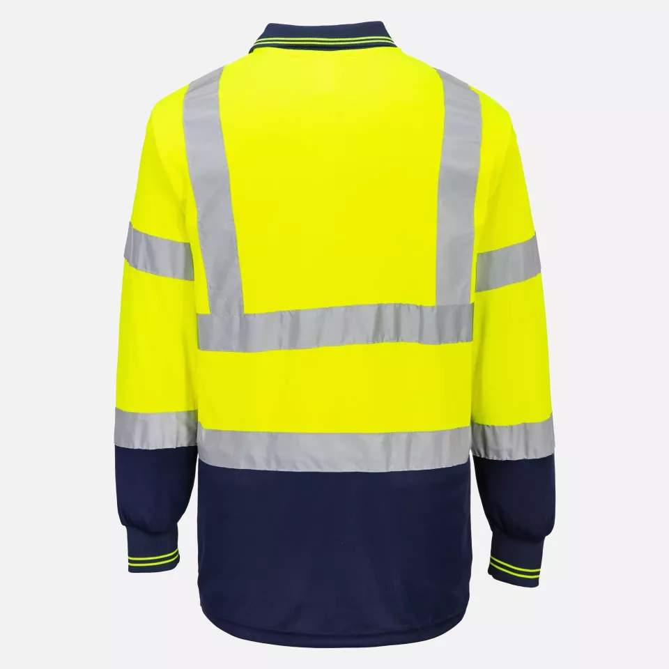 Portwest S279YNR, Warnschutz Kontrast Poloshirt Langarm, Gelb/Marine, image 2, gallery thumbnail