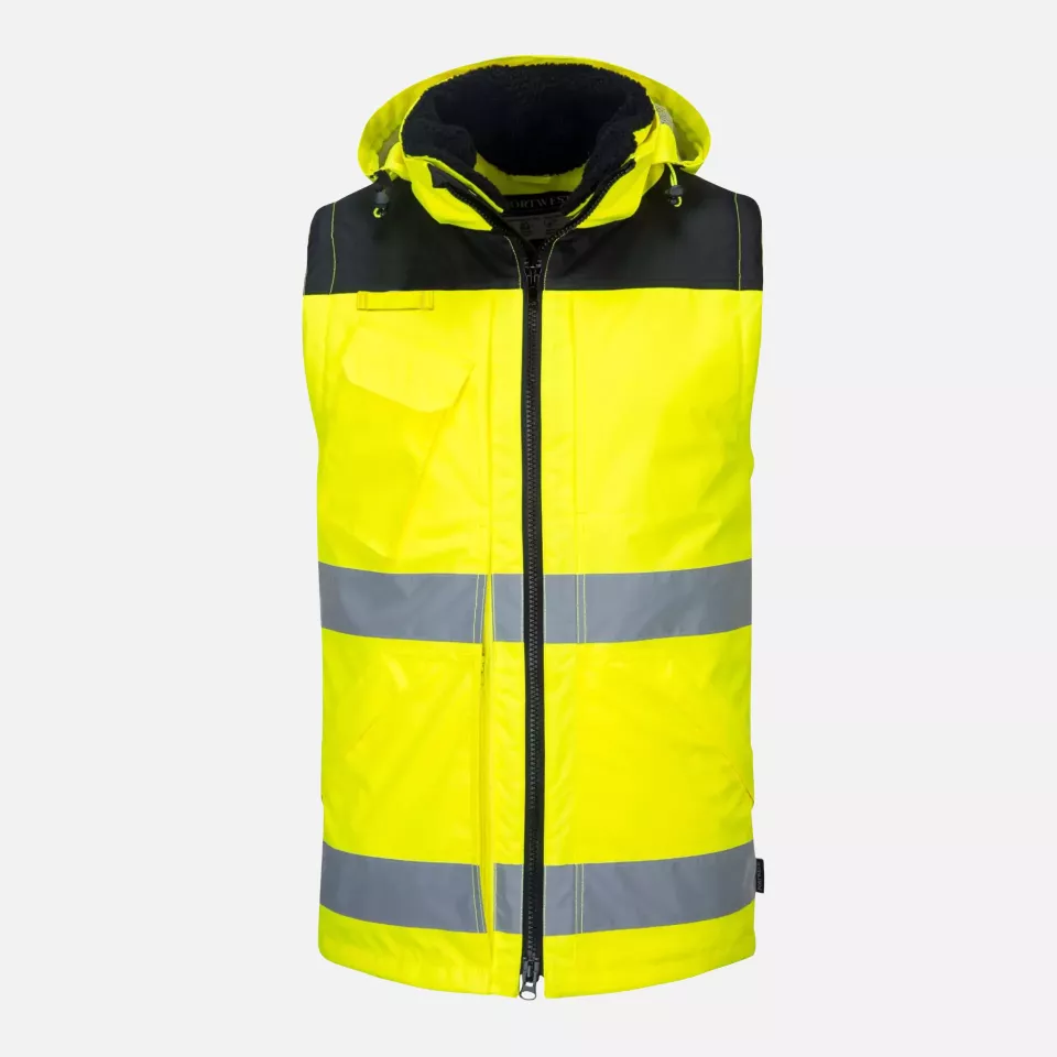 Portwest C469YBR, Hi-Vis 3-in-1 Contrast Winter Pro Jacket, Yellow/Black, image 3, gallery thumbnail