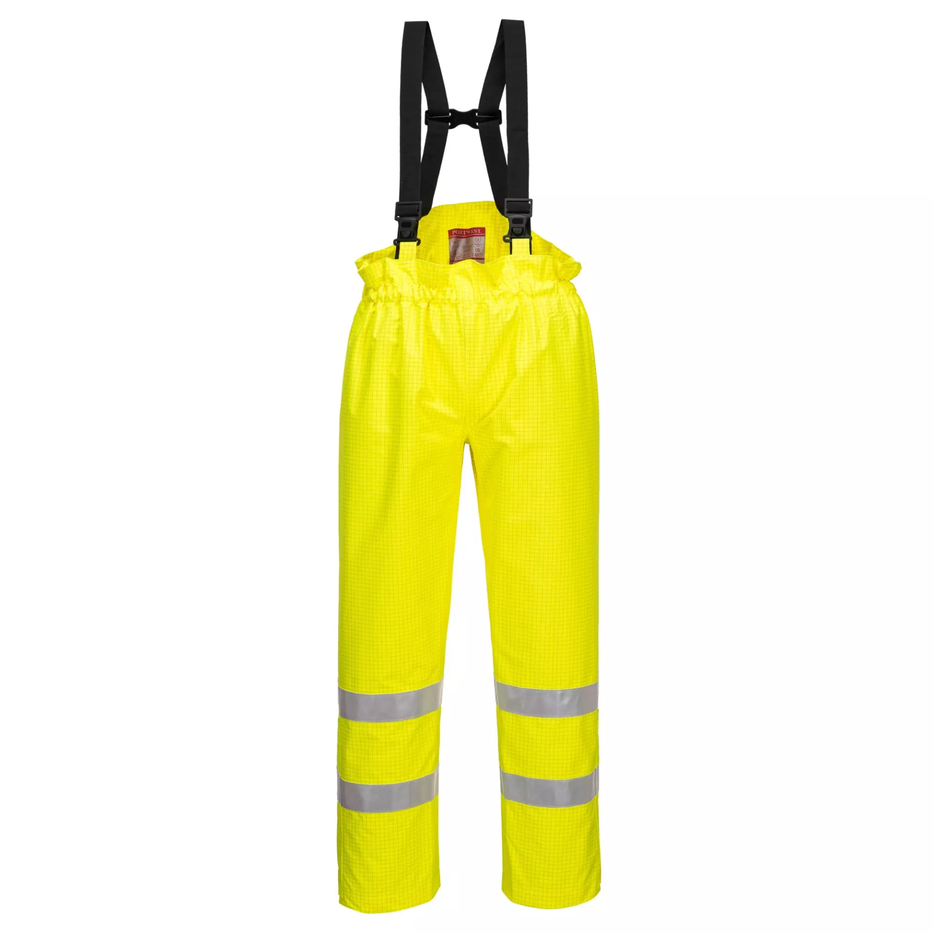 Portwest S780YER, Bizflame Rain Unlined Hi-Vis Antistatic FR Trousers, Yellow, image 1