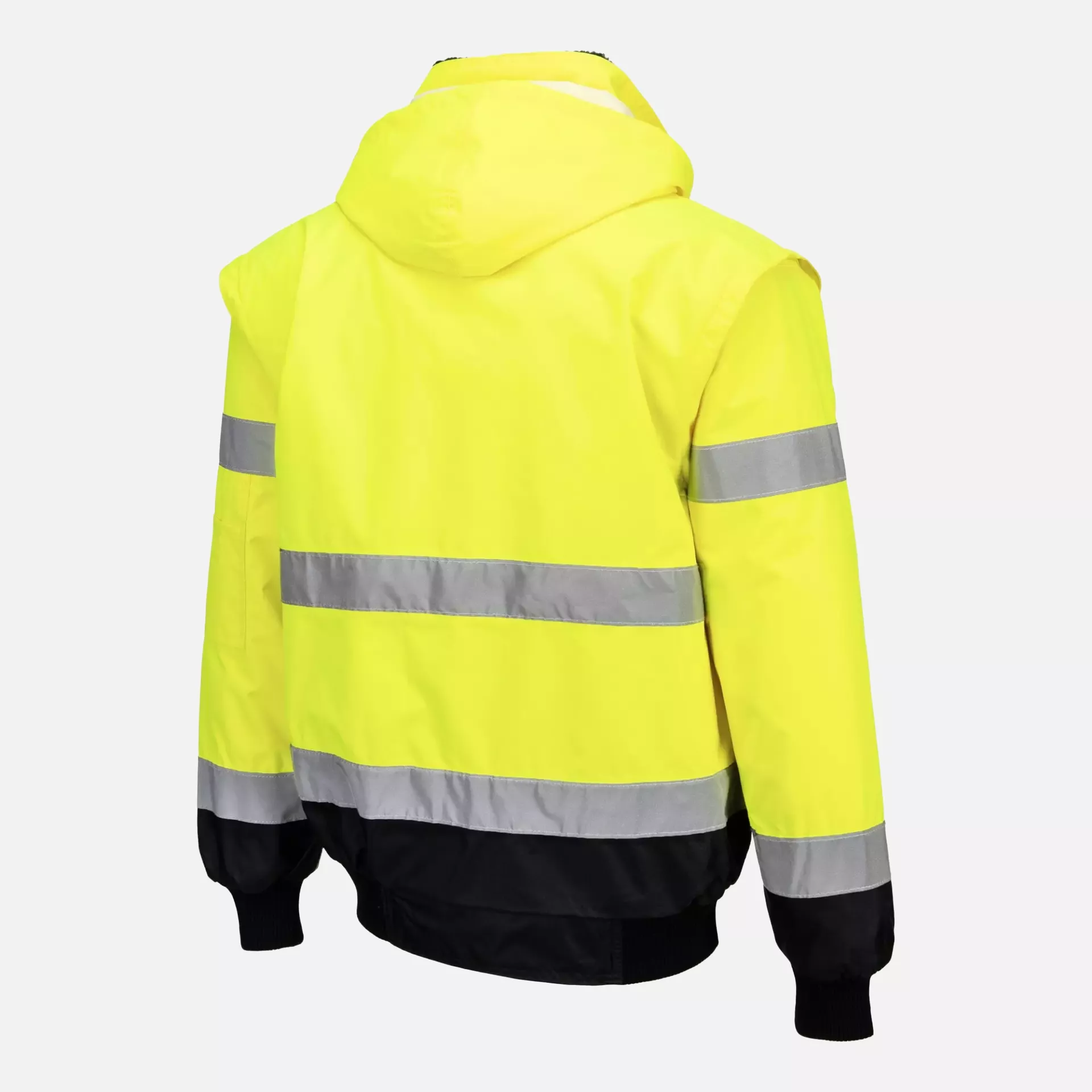 Portwest C465YBR, Hi-Vis 3-in-1 Contrast Bomber Jacket, Yellow/Black, image 4