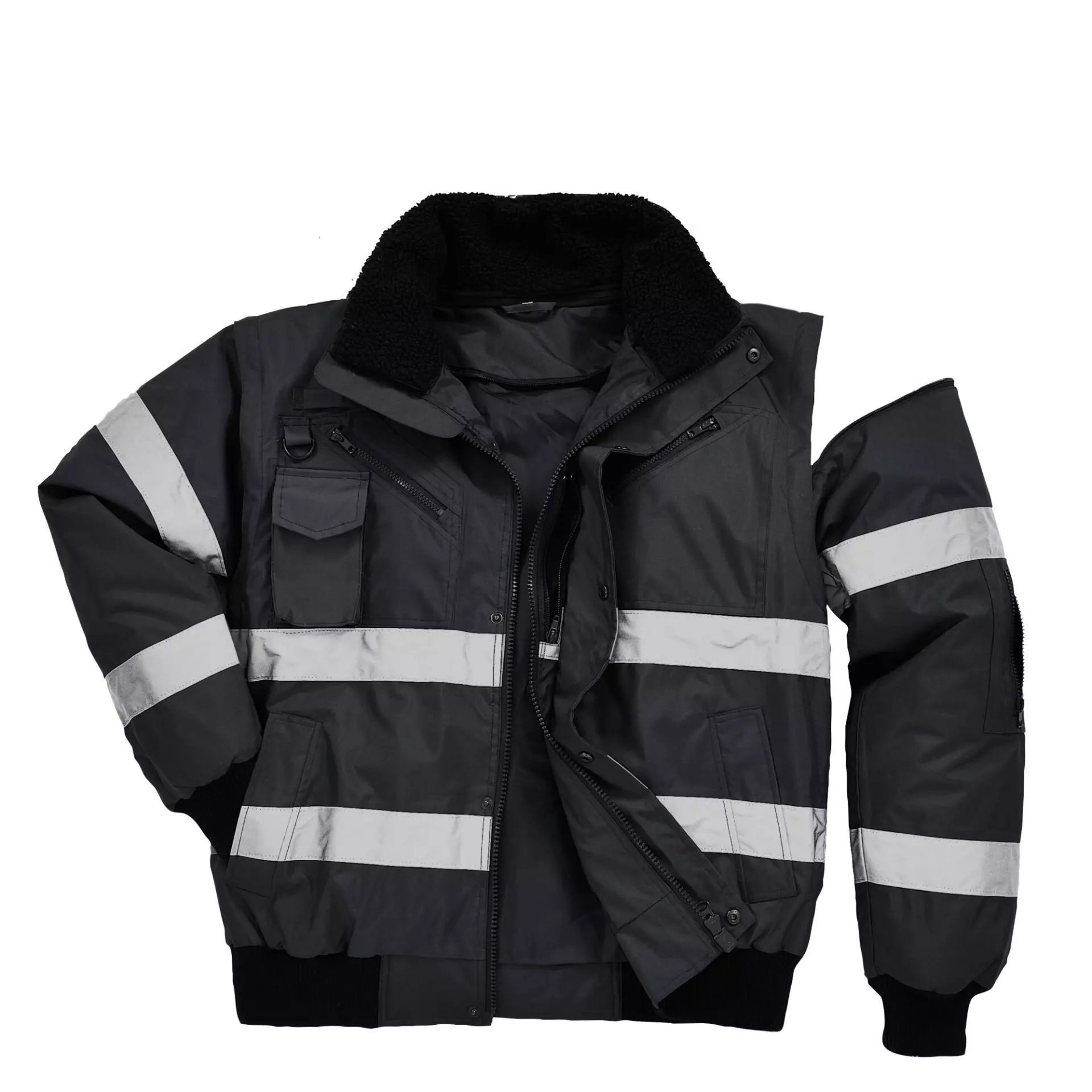 Portwest S435BKR, Iona 4-in-1 Bomber Jacket, Black, image 5