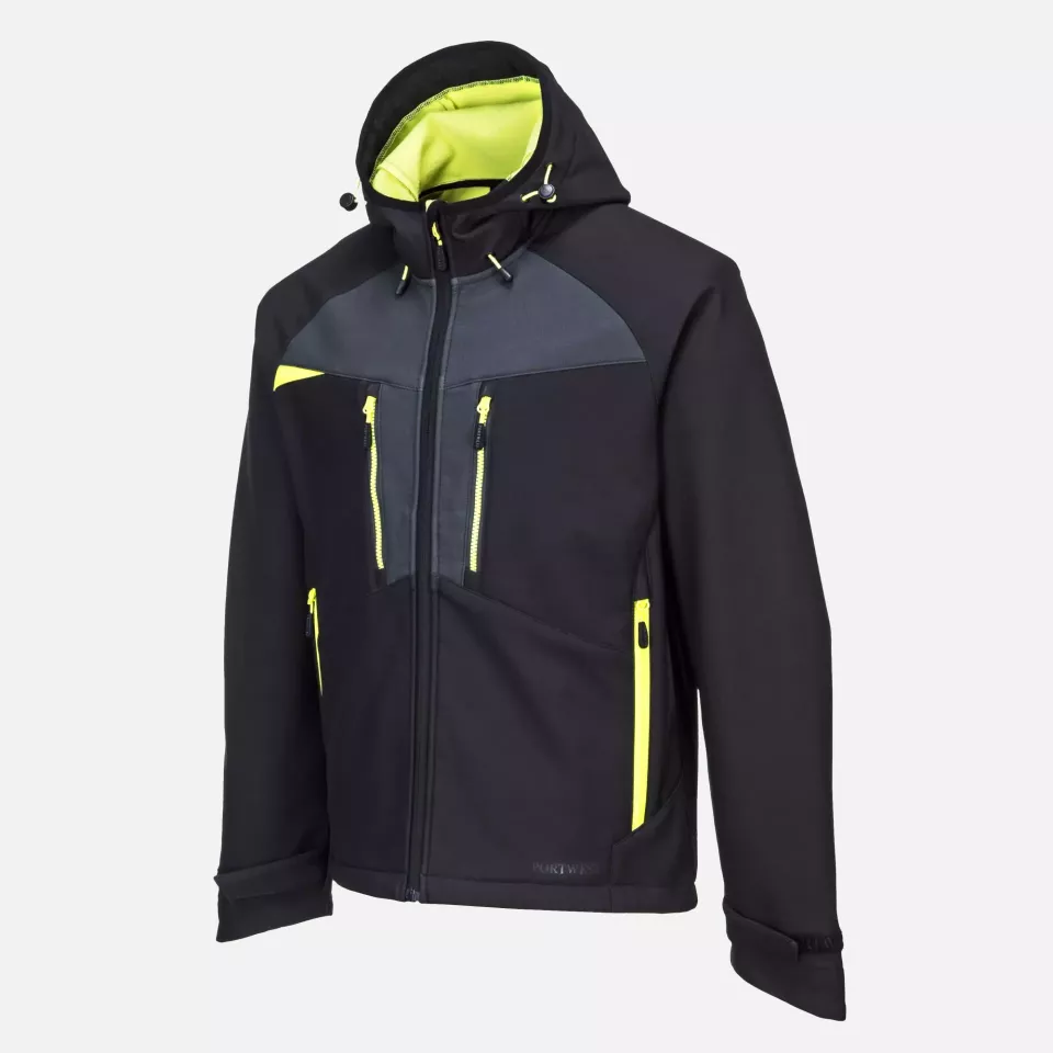 Portwest DX474BKR, DX4 Hooded Softshell (3L), Black, image 3, gallery thumbnail