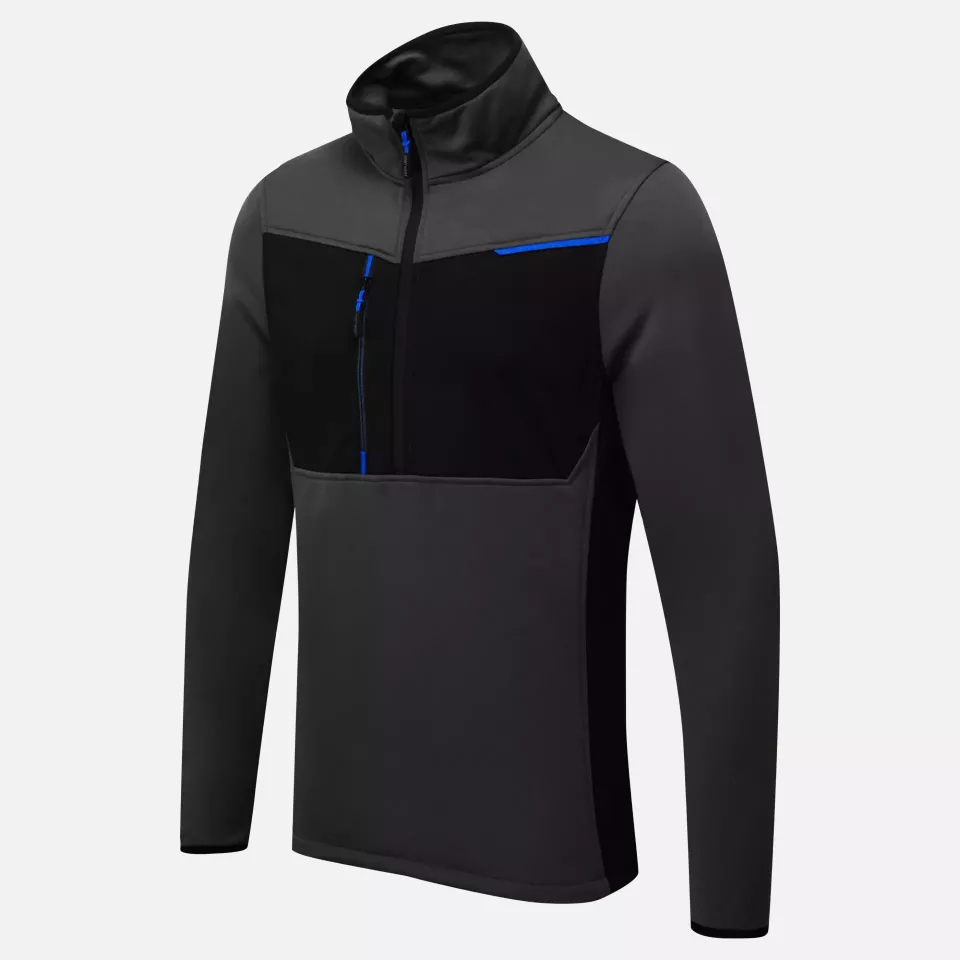 Portwest T755MGR, WX3 Half Zip Tech Fleece, Metal Grey, image 2, gallery thumbnail