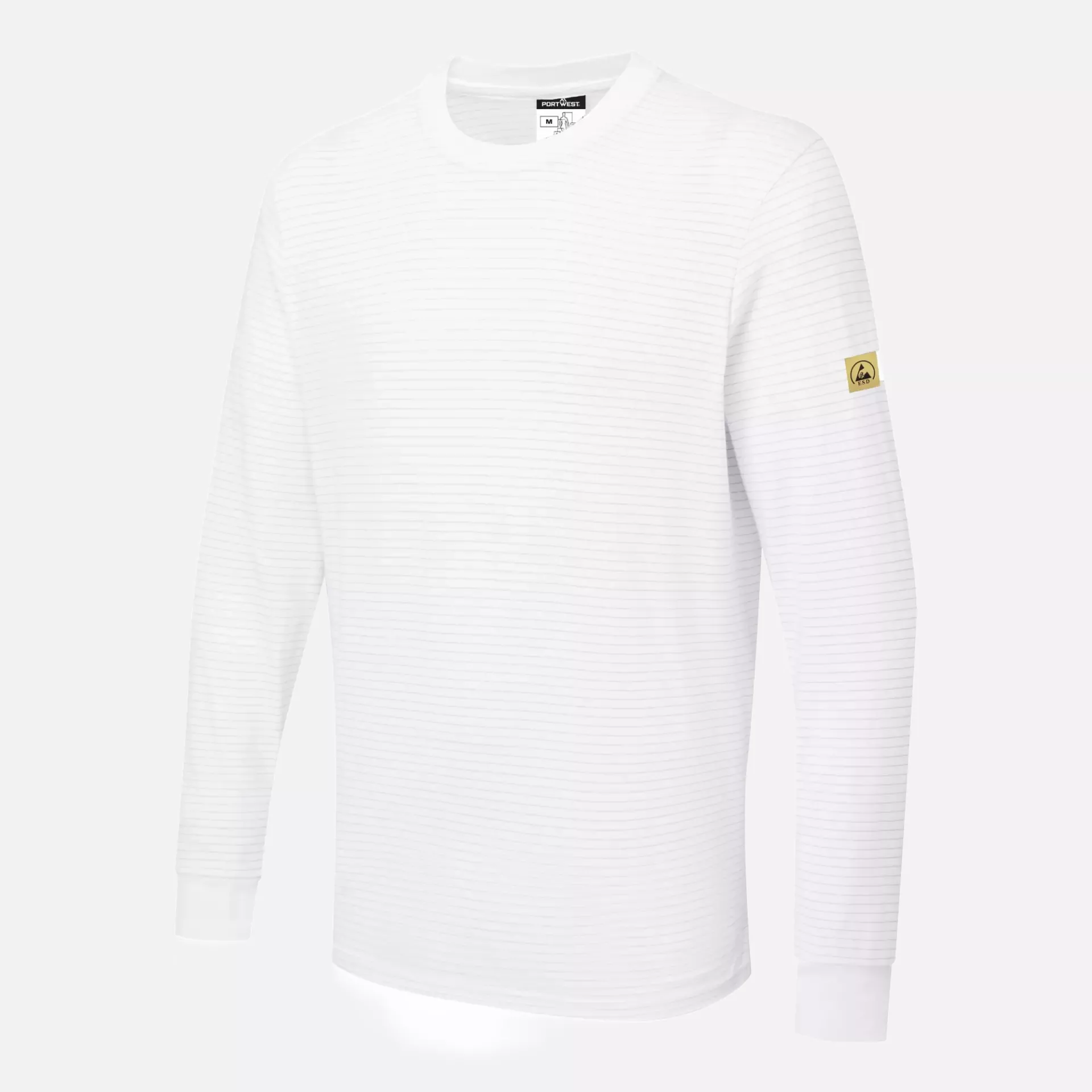 Portwest AS22WHR, Antistatisches ESD-T-Shirt Langarm, Weiß, image 4