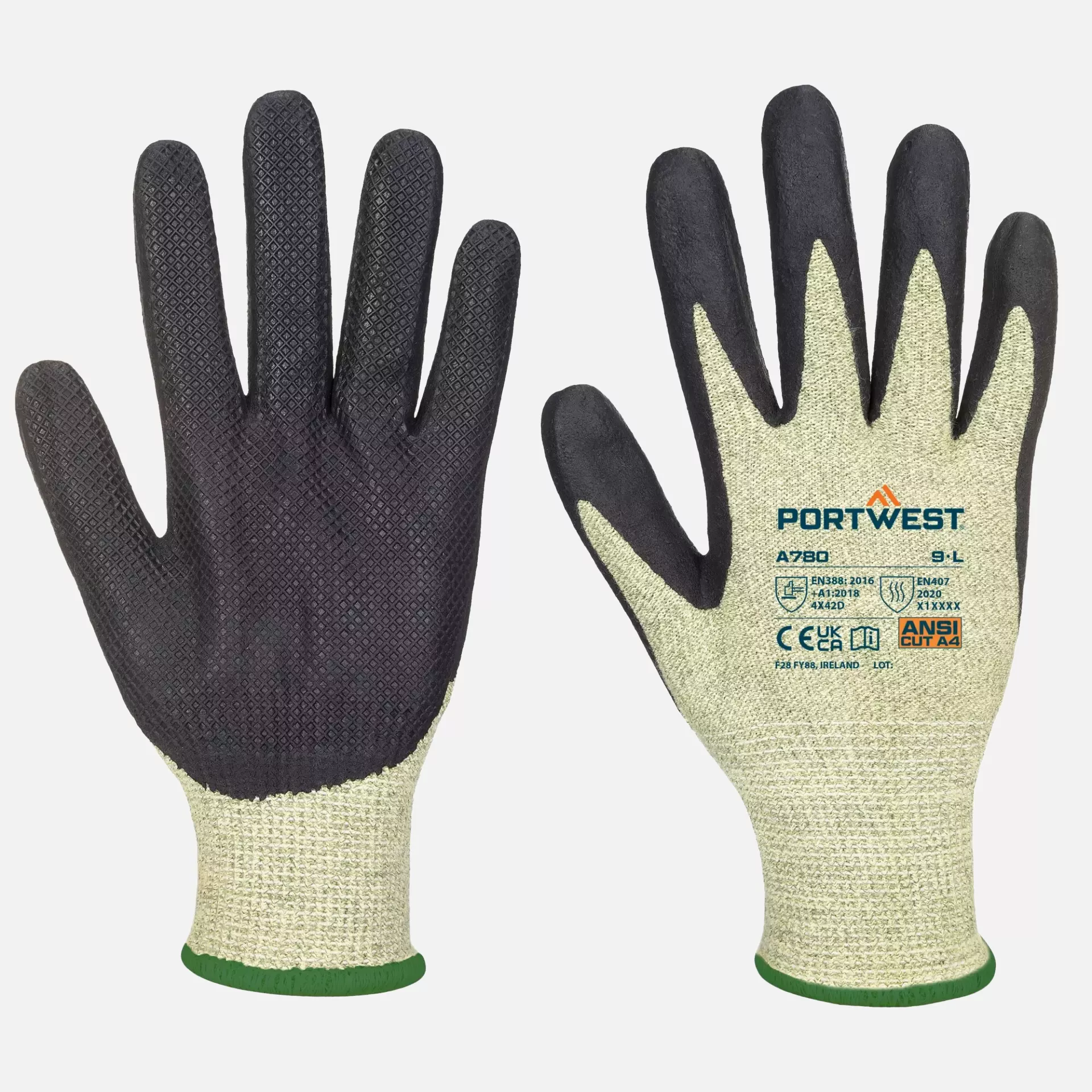 Portwest A780E8R, Arc Grip Glove, Green/Black, image 3