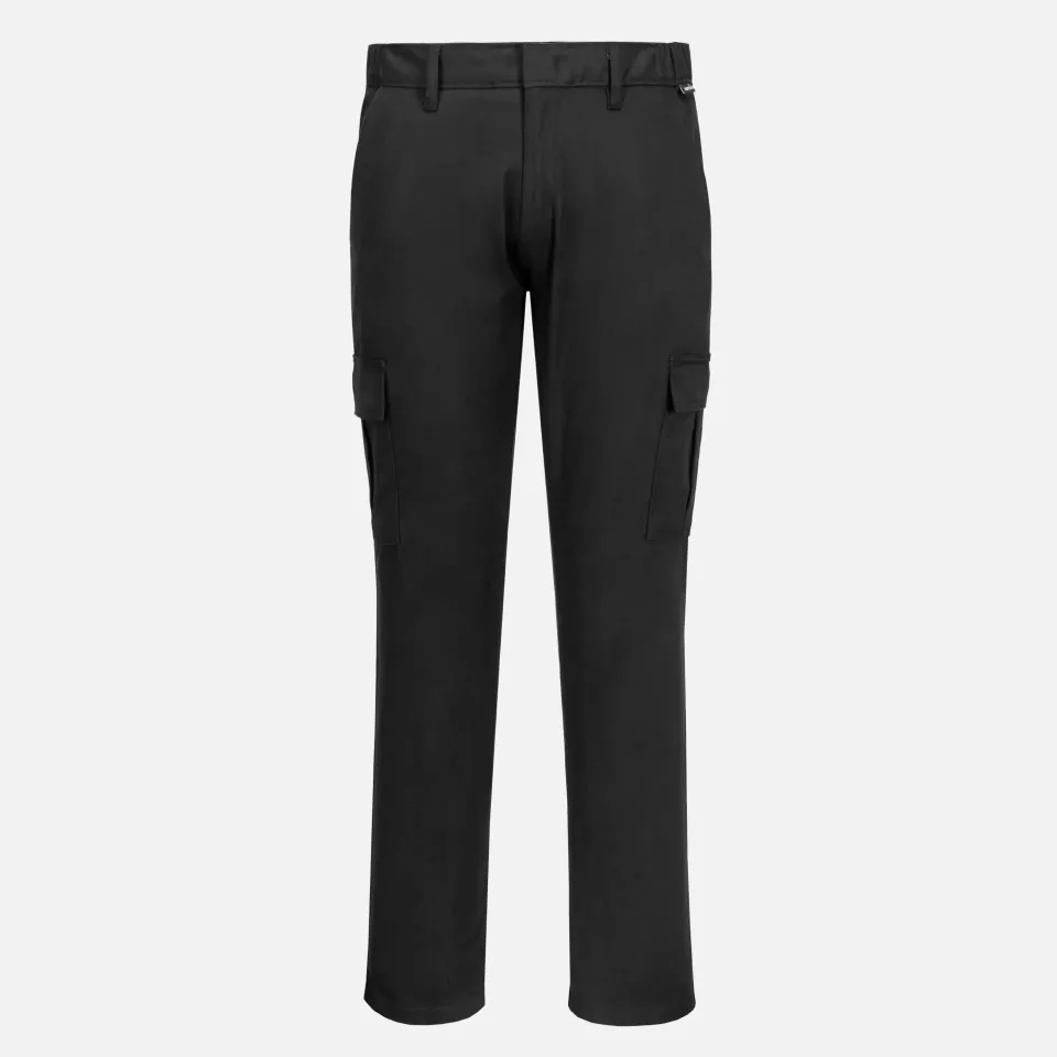 Portwest S231BKR, WX2 Eco Stretch Slim Fit Combat Trousers, Black, image 1, gallery thumbnail