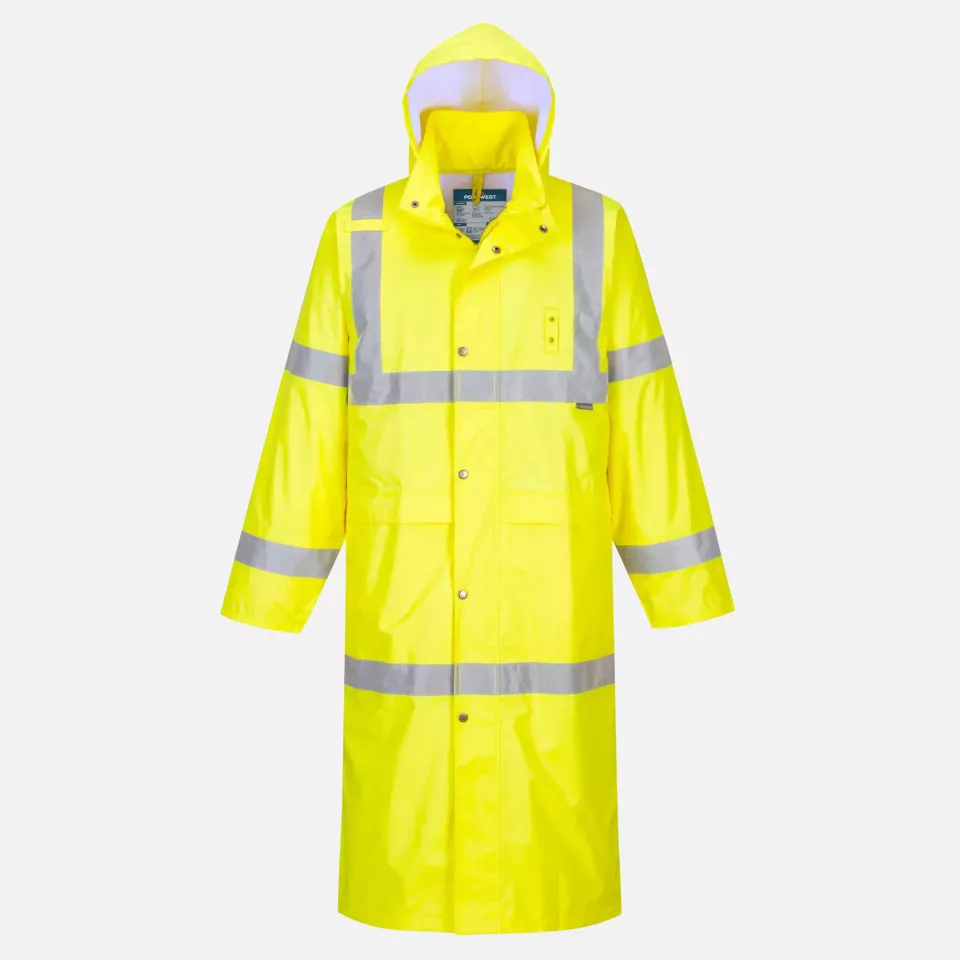 Portwest H445YER, Hi-Vis Rain Coat 122cm, Yellow, image 1, gallery thumbnail