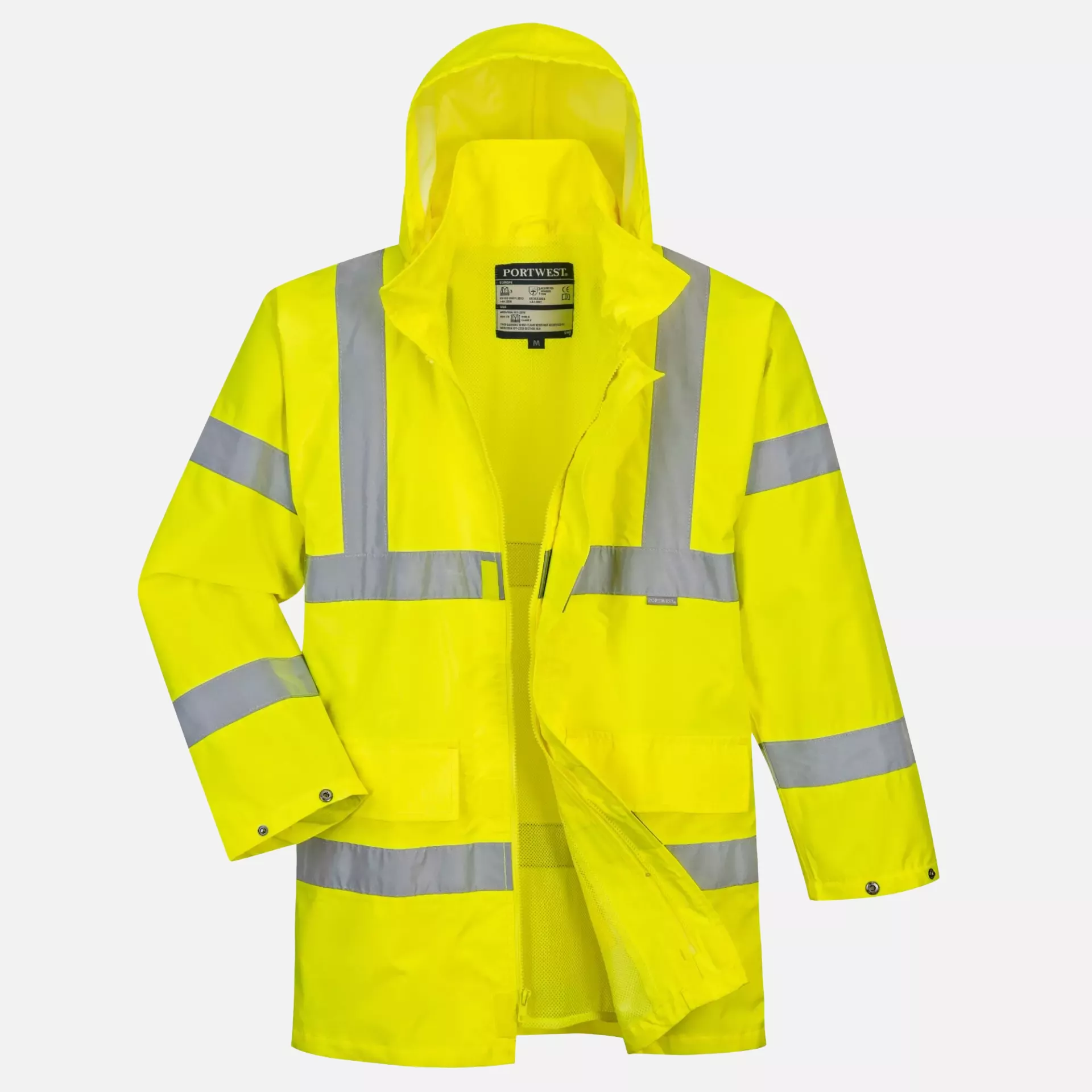 Portwest S160YER, Hi-Vis Rain Lite Traffic Jacket, Yellow, image 2