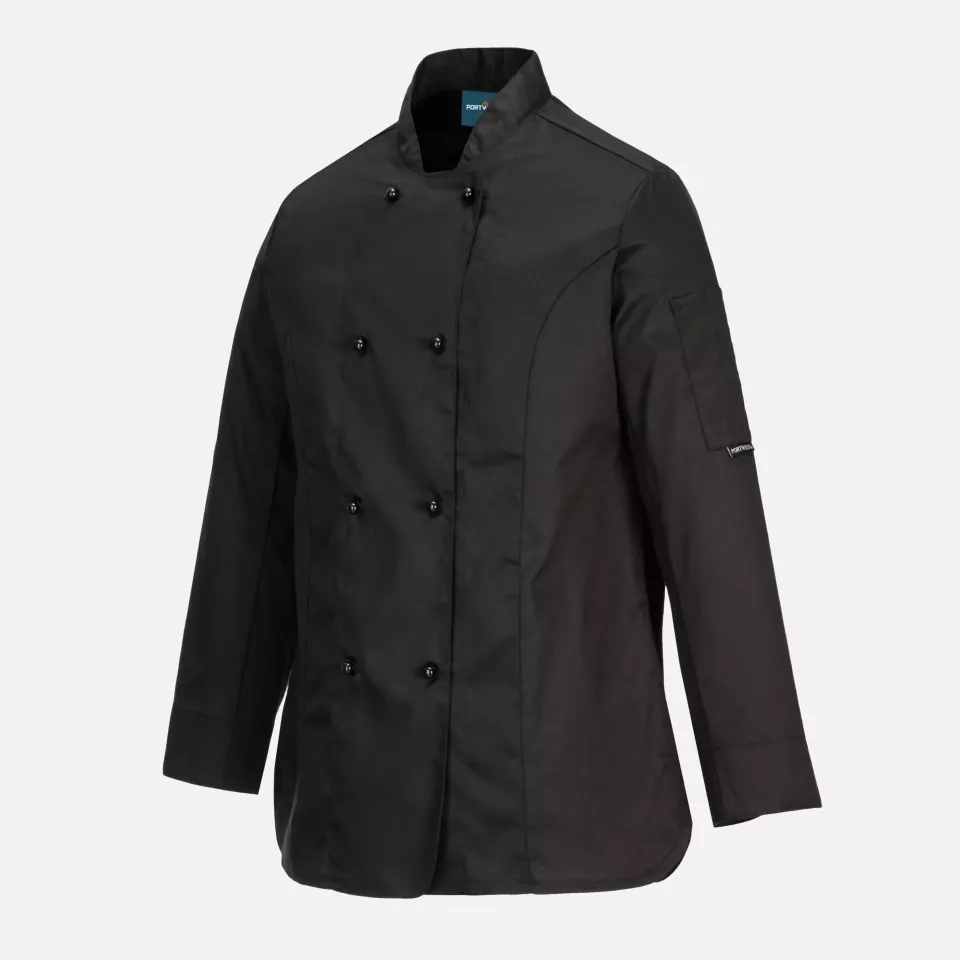 Portwest C837BKR, Chef's Women's MeshAir Rachel Jacket L/S, Black, image 3, gallery thumbnail