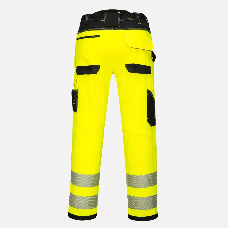 Portwest PW340YBR, PW3 Hi-Vis Work Trousers, Yellow/Black, image 2, gallery thumbnail