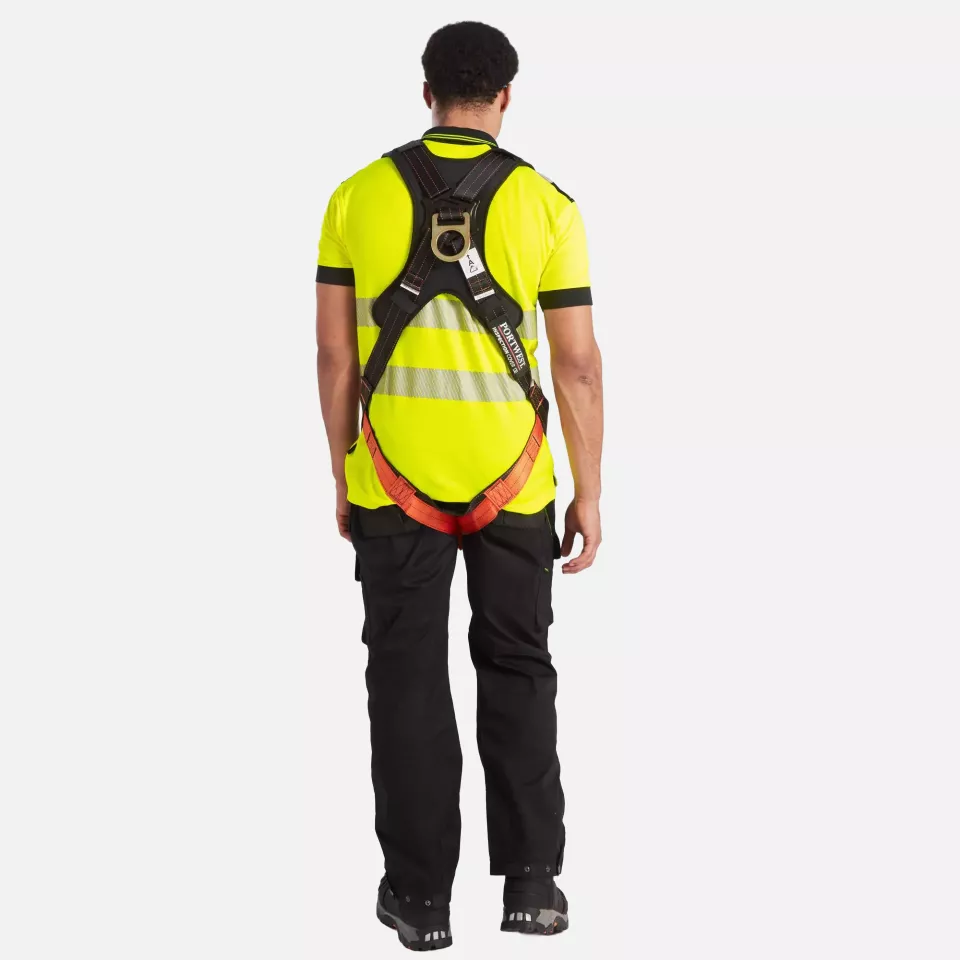Portwest T180YBR, PW3 Hi-Vis Cotton Comfort Polo Shirt S/S, Yellow/Black, image 10, gallery thumbnail