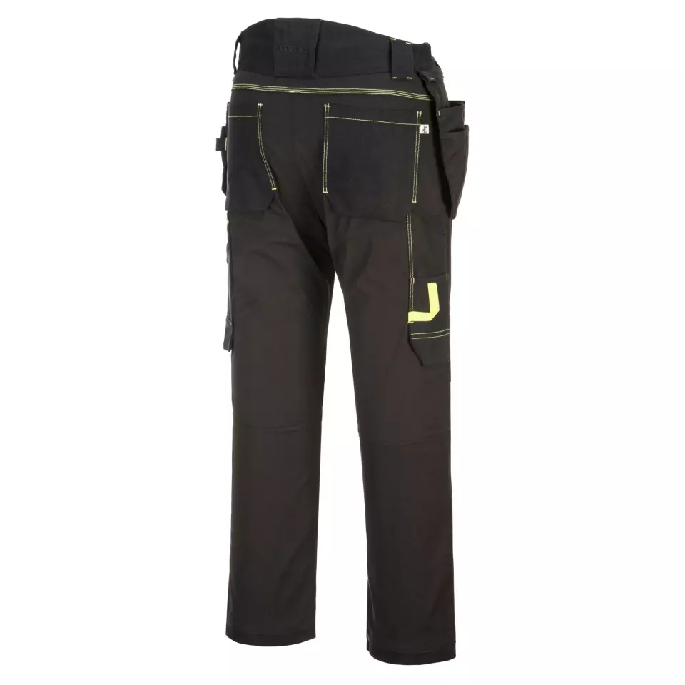 Portwest T706BKR, WX3 Eco Stretch Holster Trousers, Black, image 2, gallery thumbnail