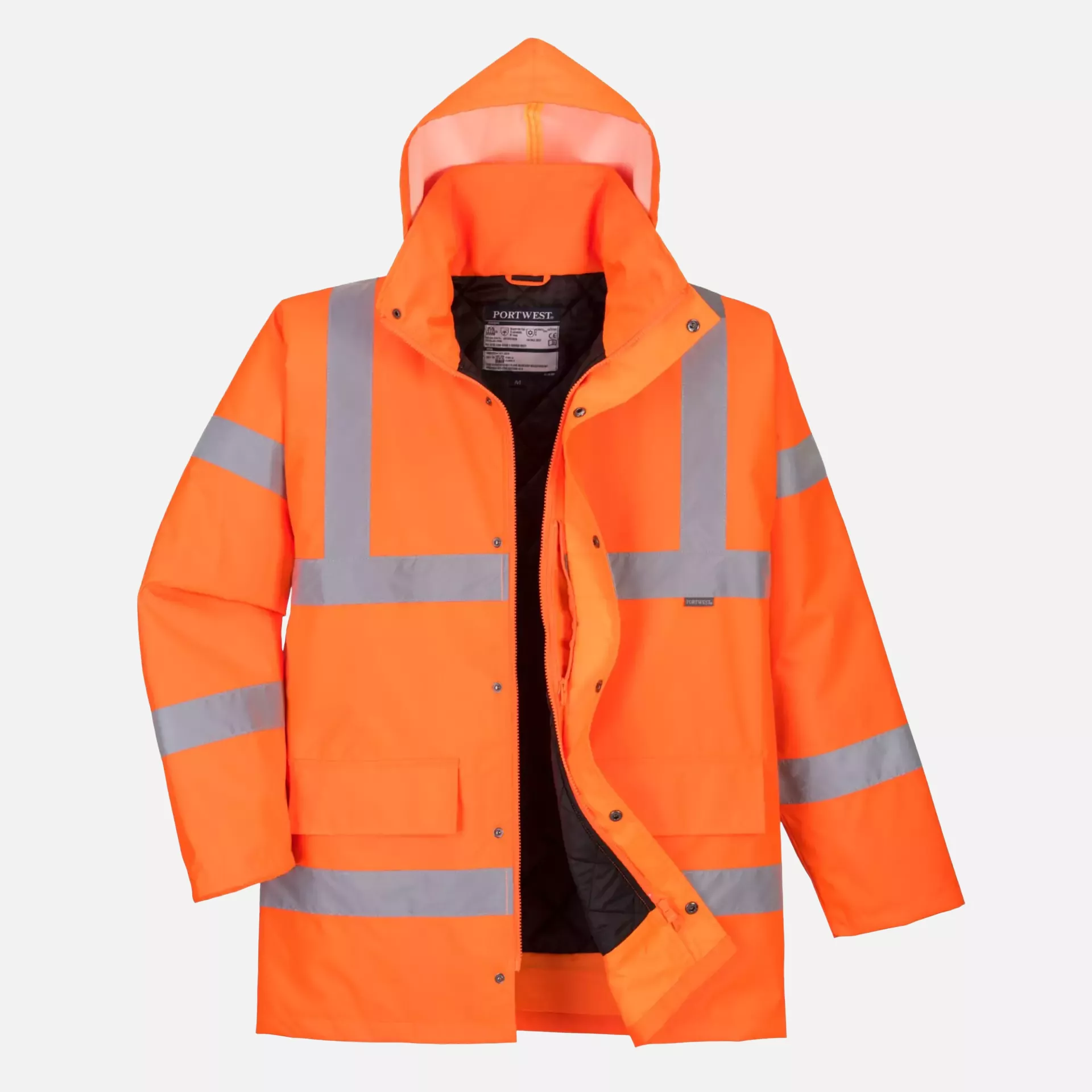 Portwest RT30ORR, Hi-Vis Winter Traffic Jacket, Orange, image 1