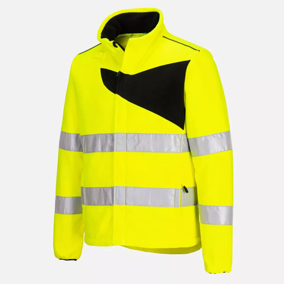 Portwest PW274YBR, PW2 Hi-Vis Fleece, Yellow/Black, image 3, gallery thumbnail