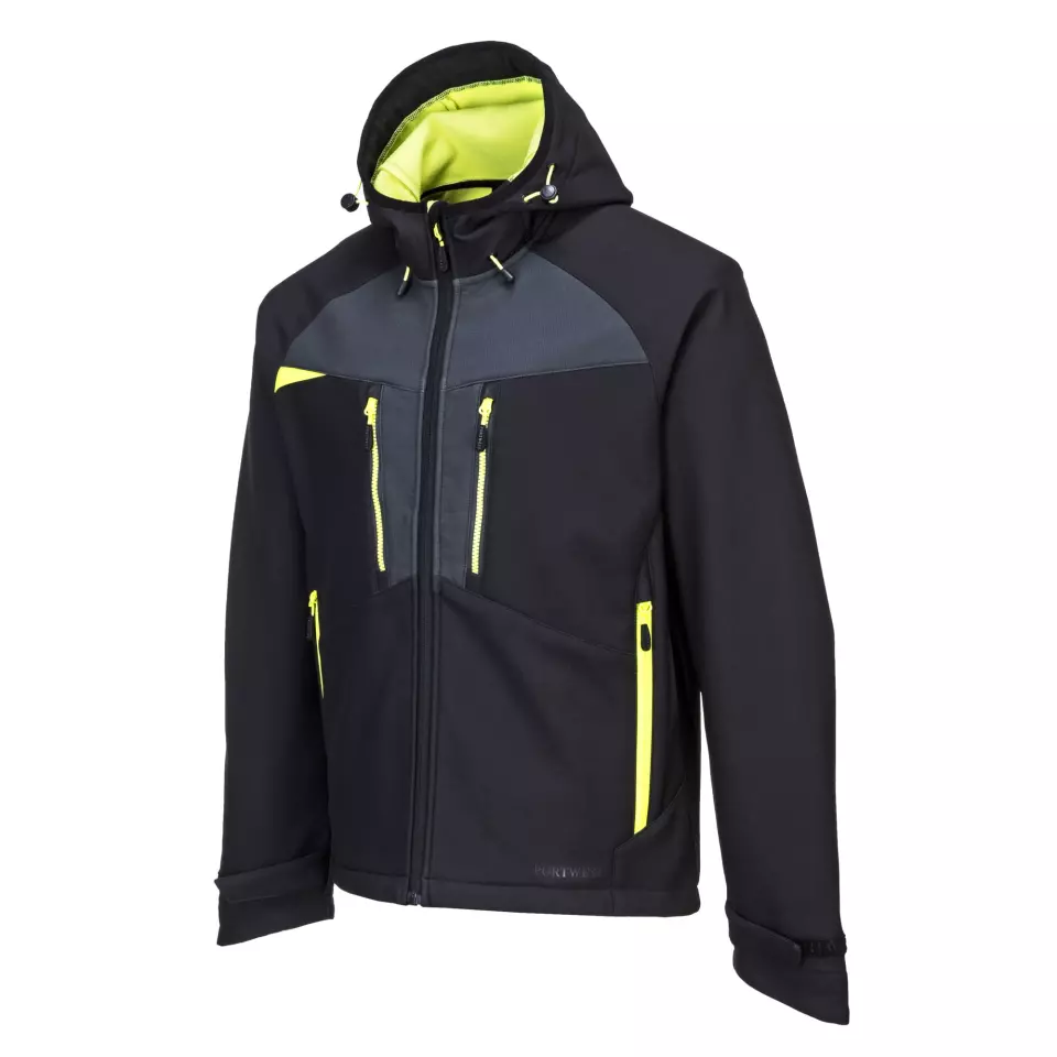 Portwest DX474BKR, DX4 Hooded Softshell (3L), Black, image 3, gallery thumbnail