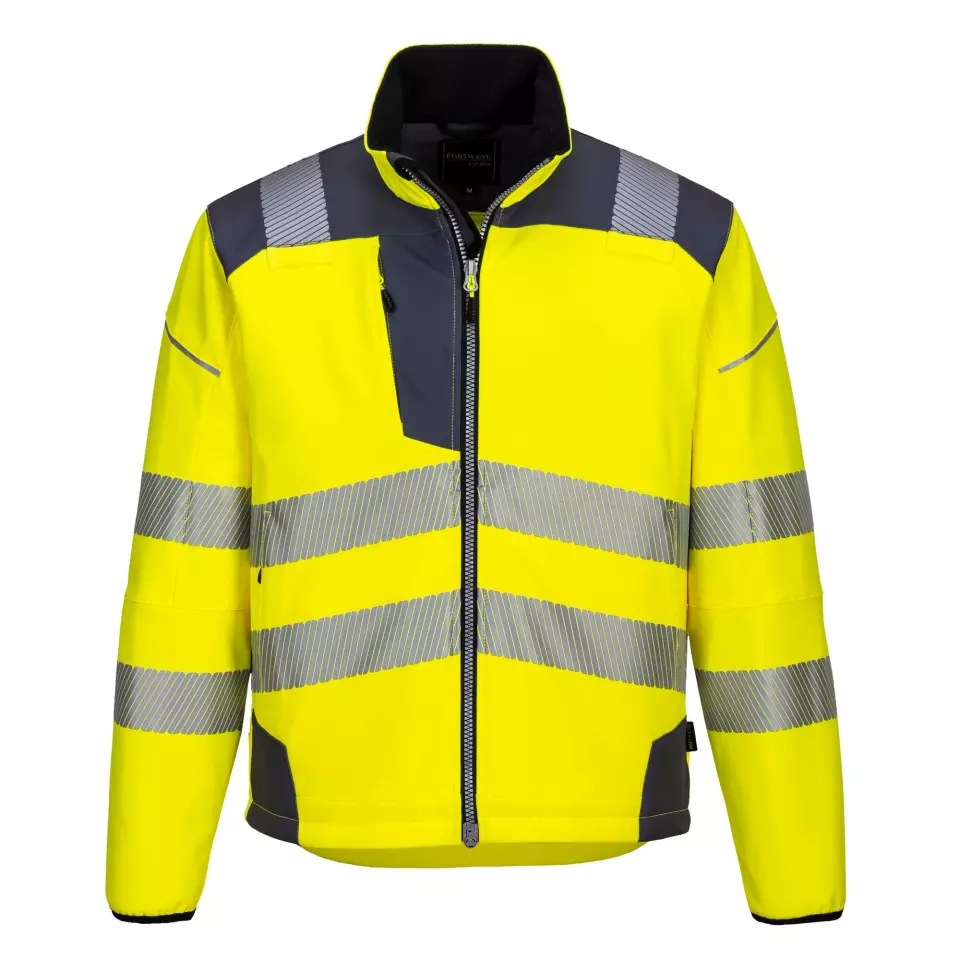 Portwest T402YGY, PW3 Hi-Vis Softshell (3L), Yellow/Grey, image 1, gallery thumbnail