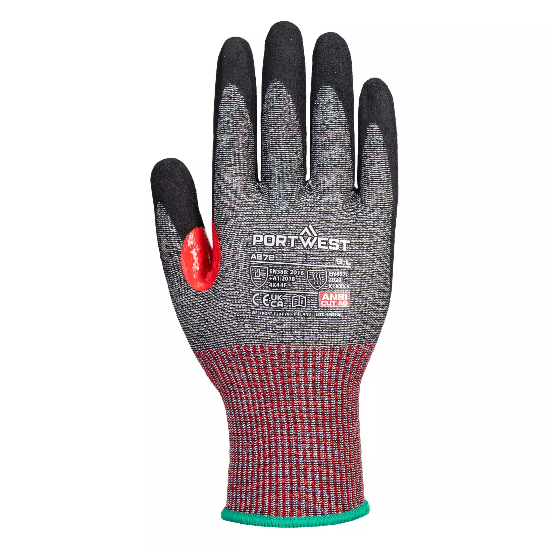 Portwest A672K8R, CS Cut F13 Nitrile Glove, Black, image 1