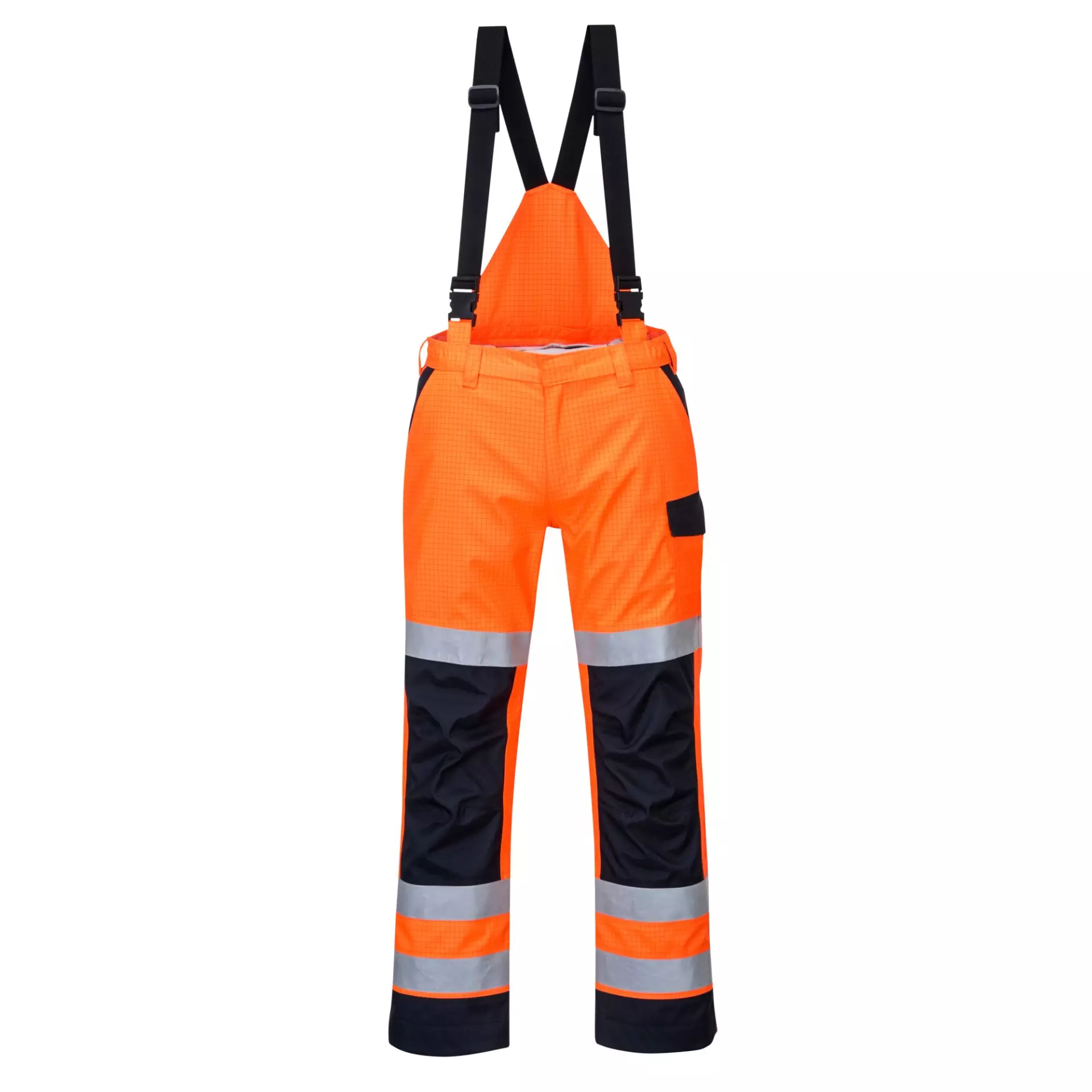 Portwest MV71ONR, Modaflame Rain Multi Norm Arc Trousers, Orange/Navy, image 1