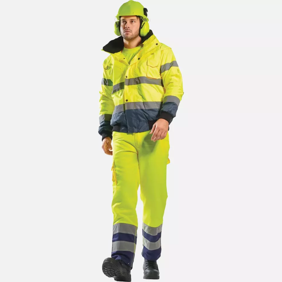 Portwest C465ONR, Hi-Vis 3-in-1 Contrast Bomber Jacket, Orange/Navy, image 3, gallery thumbnail