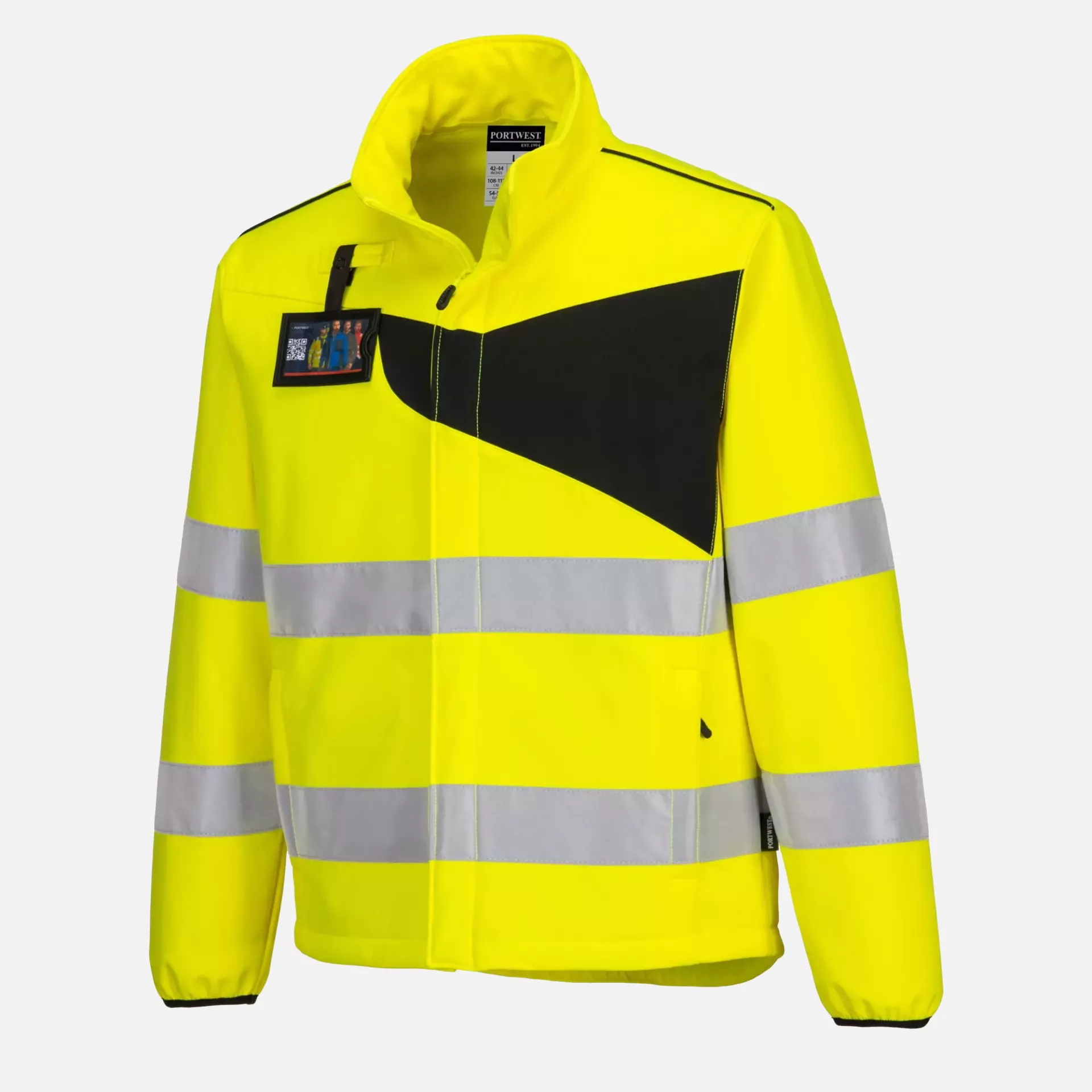 Portwest PW275YBR, PW2 Hi-Vis Softshell (2L), Yellow/Black, image 5