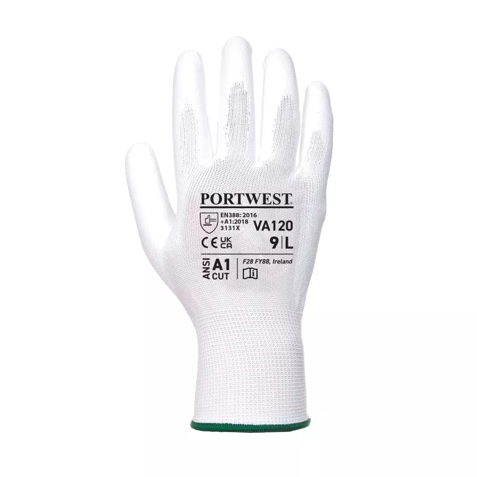 Portwest VA120W6R, Vending PU Palm Glove, White, image 1, gallery thumbnail