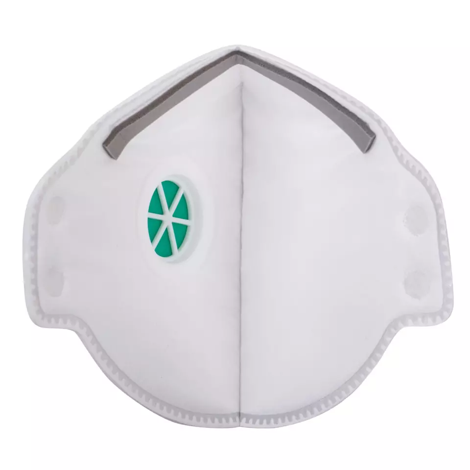 Portwest P351WHR, FFP3 Valved Dolomite Fold Flat Respirator, White, image 2, gallery thumbnail