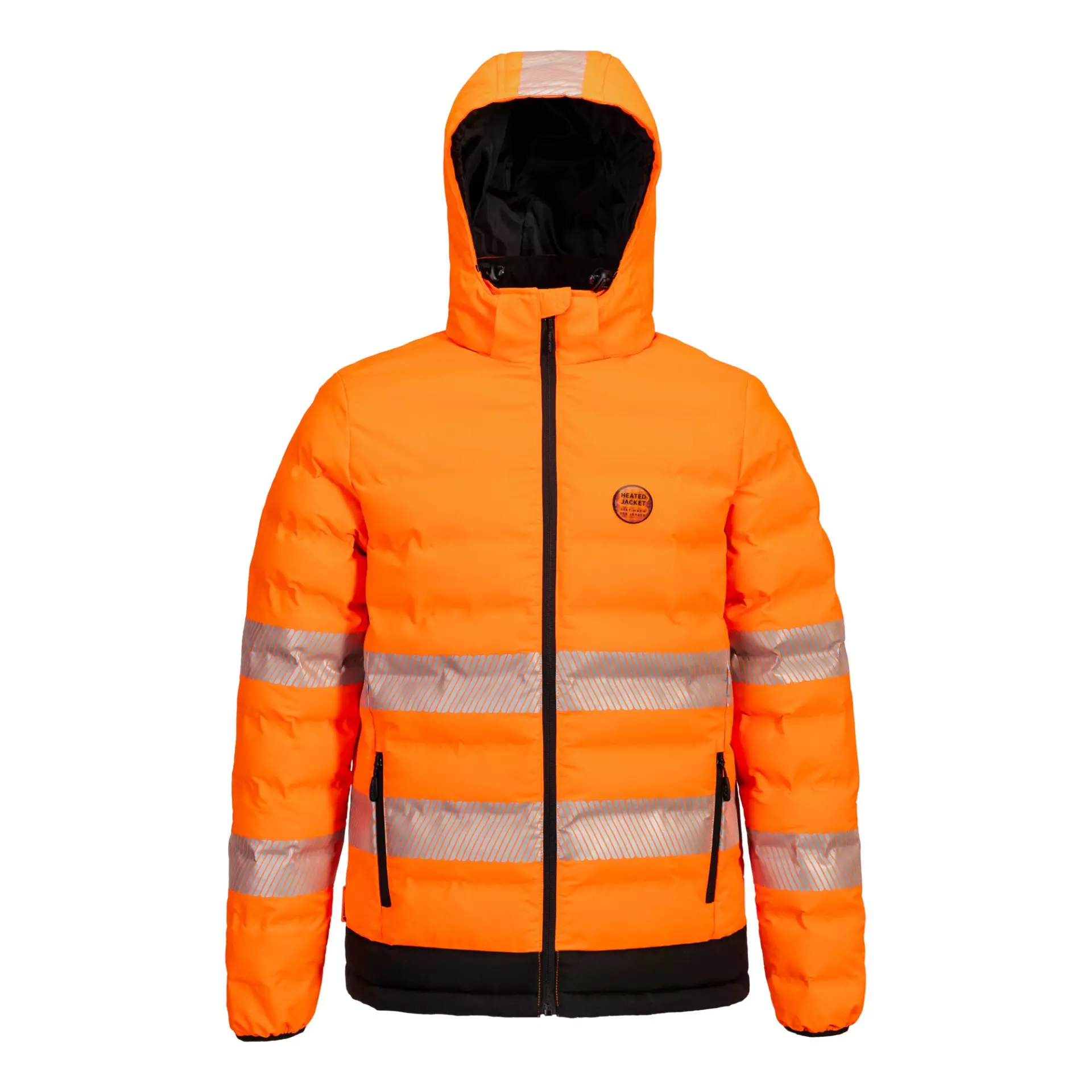 Portwest S548OBR, Hi-Vis Ultrasonic Heated Tunnel Jacket, Orange/Black, image 3