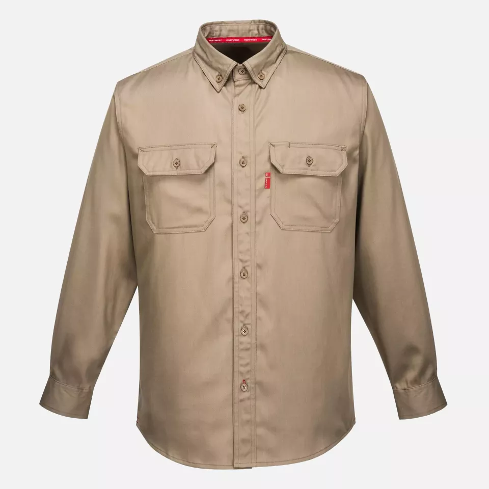 Portwest FR89KHR, Bizflame 88/12 FR Work Shirt, Khaki, image 1, gallery thumbnail