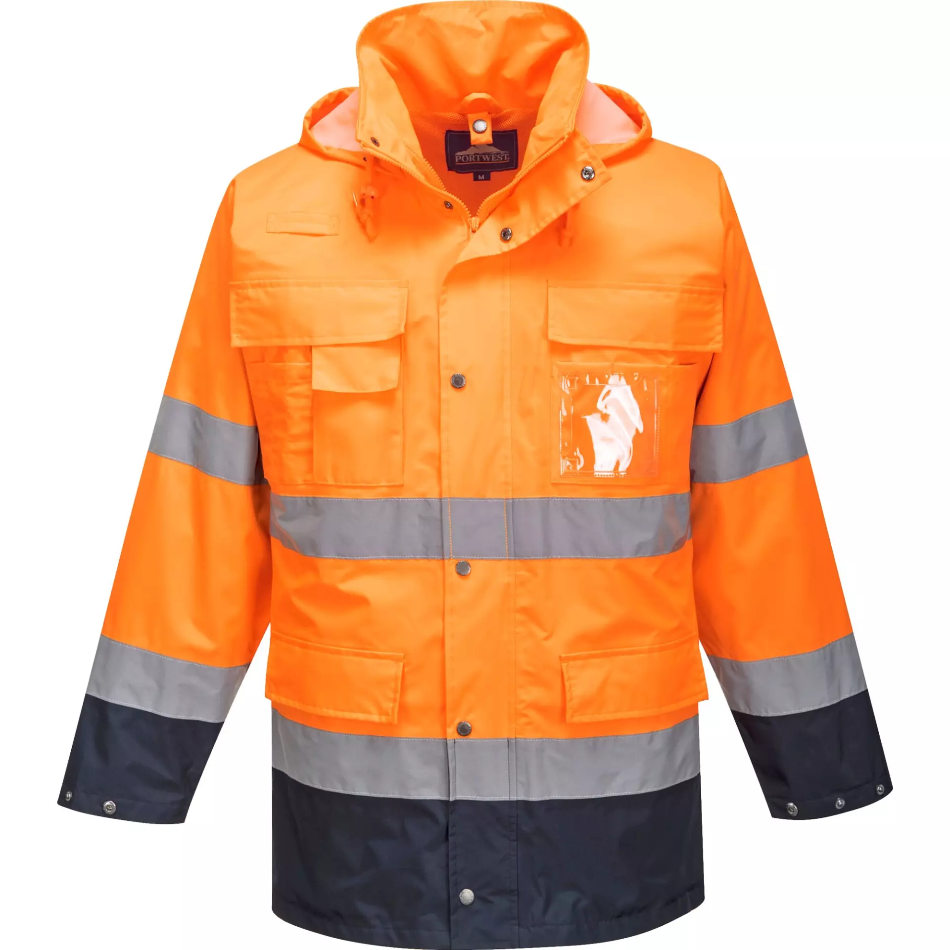 Portwest S162ONR, Hi-Vis 3-in-1 Contrast Lite Jacket, Orange/Navy, image 4